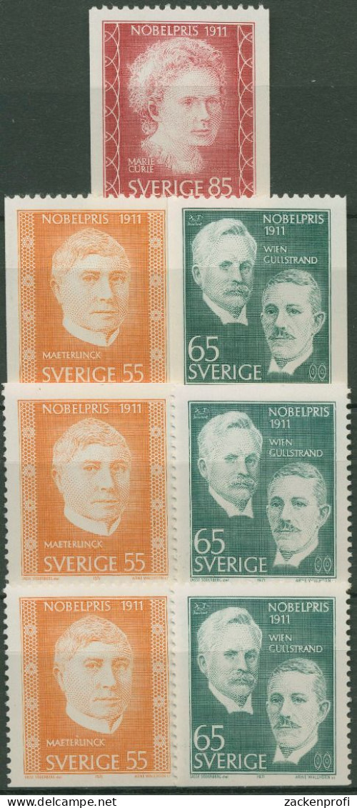 Schweden 1971 Nobelpreisträger Marie Curie 734/36 Postfrisch - Unused Stamps