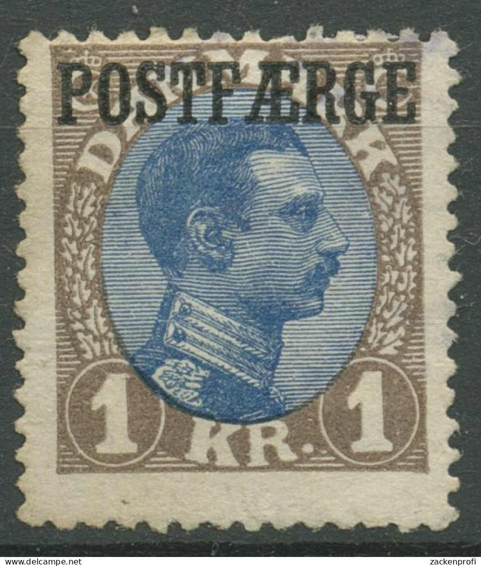 Dänemark 1922/26 Postfähre-Marke König Aufdruck Postfaerge PF 10 Ohne Gummierung - Paketmarken