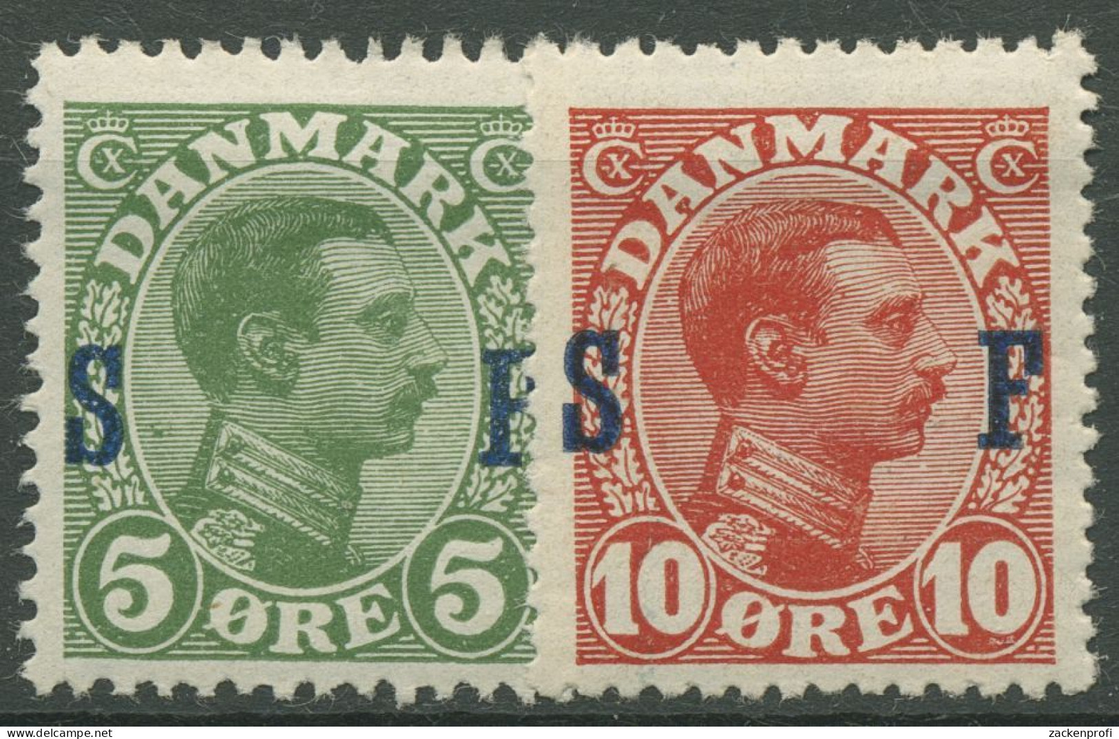 Dänemark 1917 Militärpostmarken König Mit Aufdruck S F, M 1/2 Mit Falz - Dienstzegels