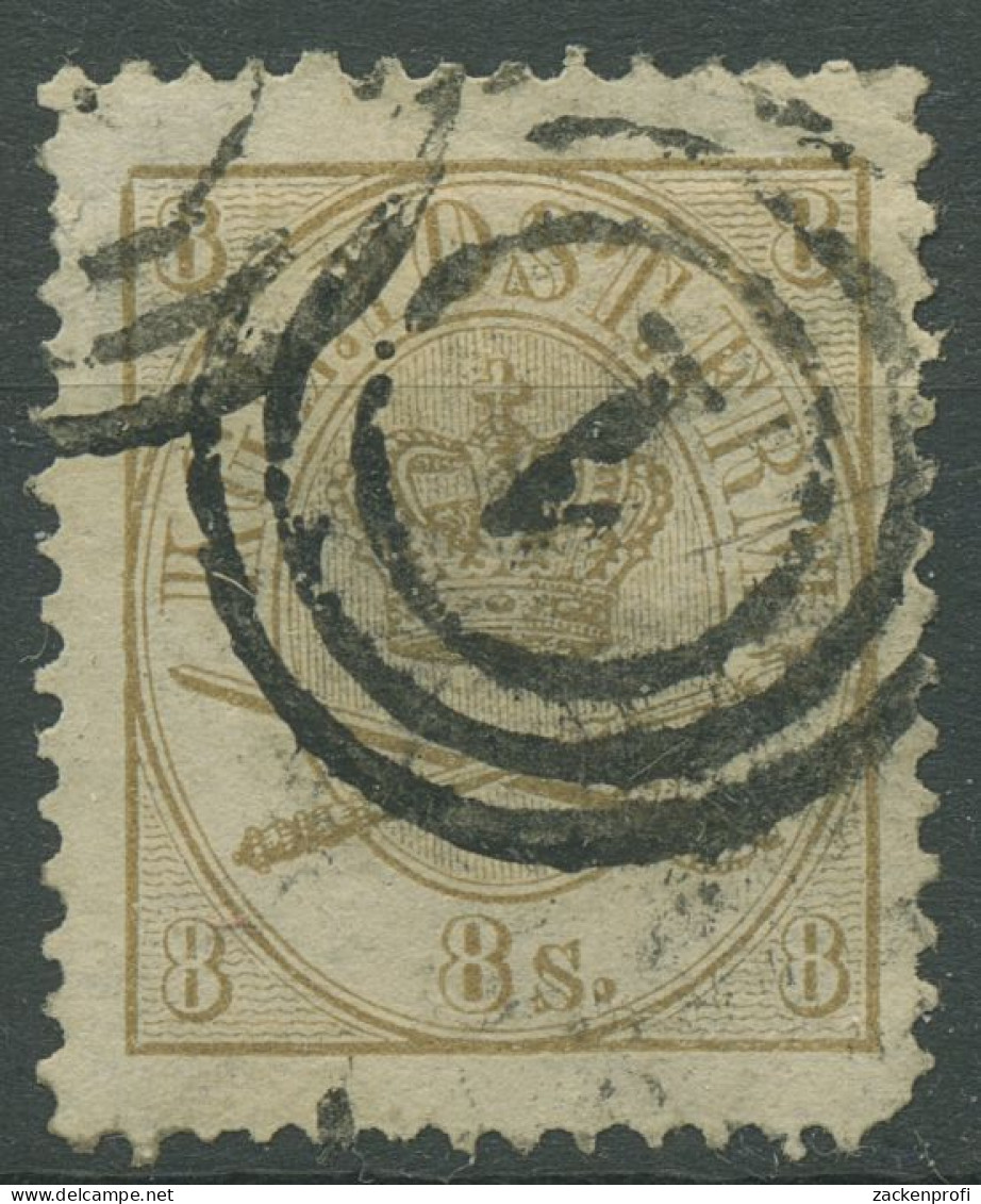 Dänemark 1864/1870 Kroninsignien 8 Skilling 14 A Gestempelt, Zahnfehler - Gebruikt