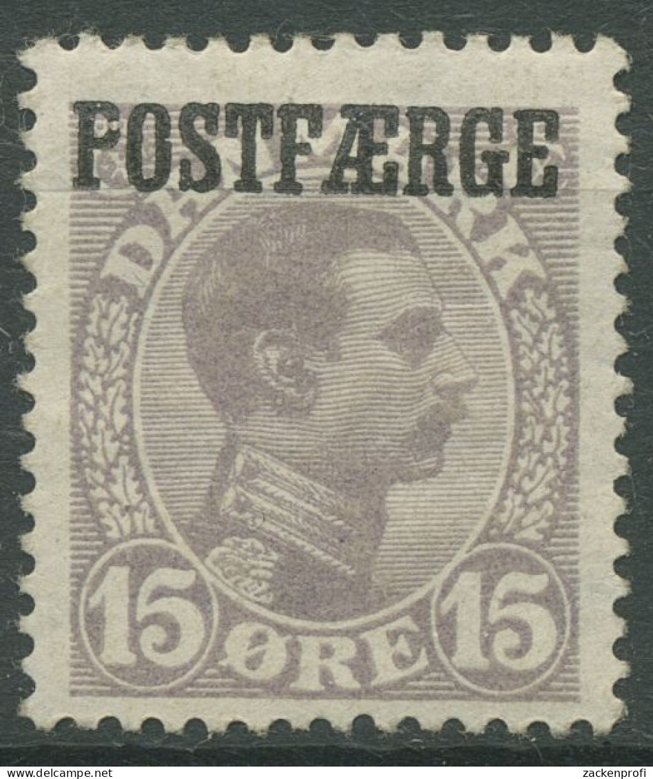 Dänemark 1919/20 Postfähre-Marke König Aufdruck Postfaerge PF 2 A Mit Falz - Paketmarken