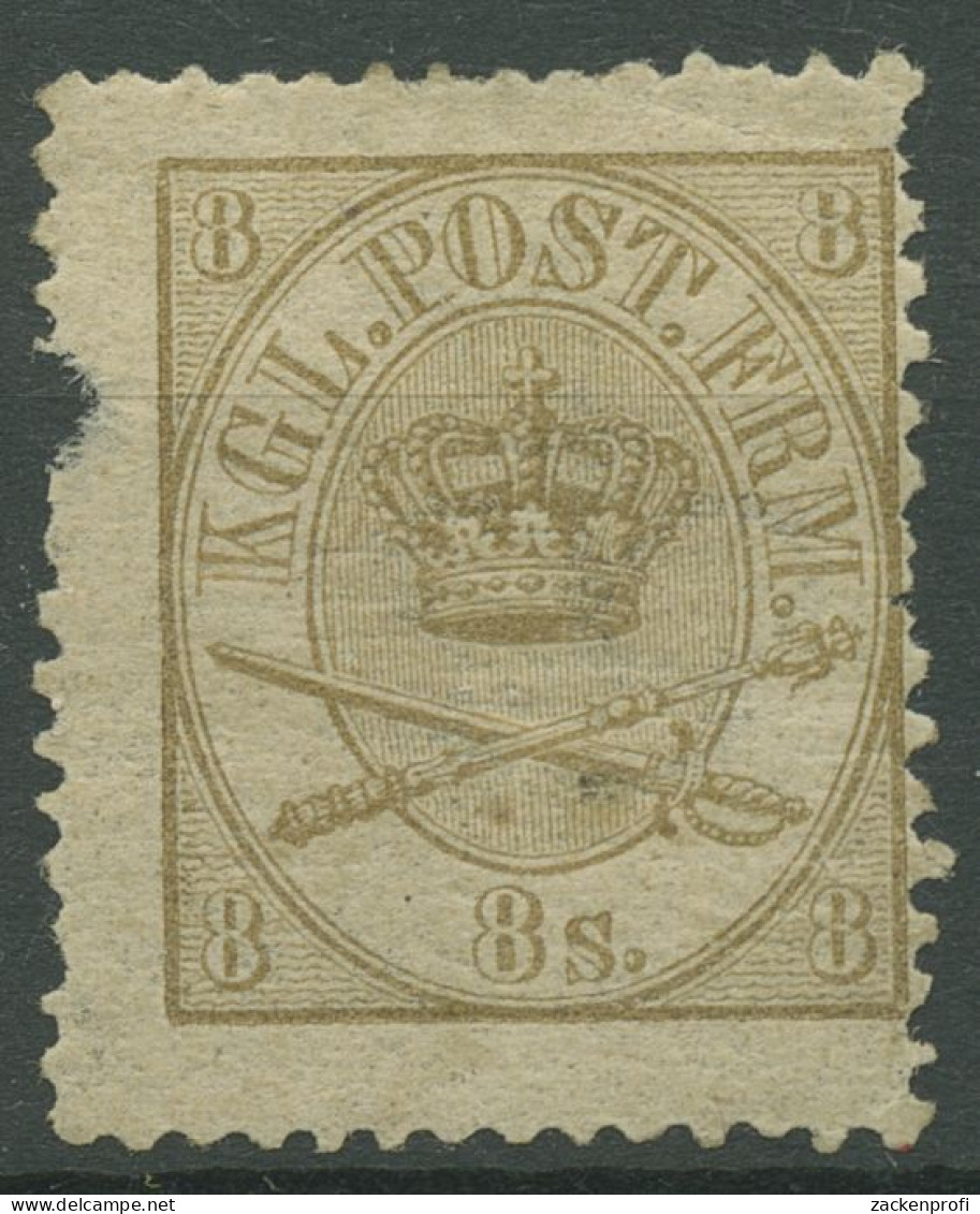 Dänemark 1864/1870 Kroninsignien 8 Skilling 14 A Mit Falz, Mängel - Unused Stamps