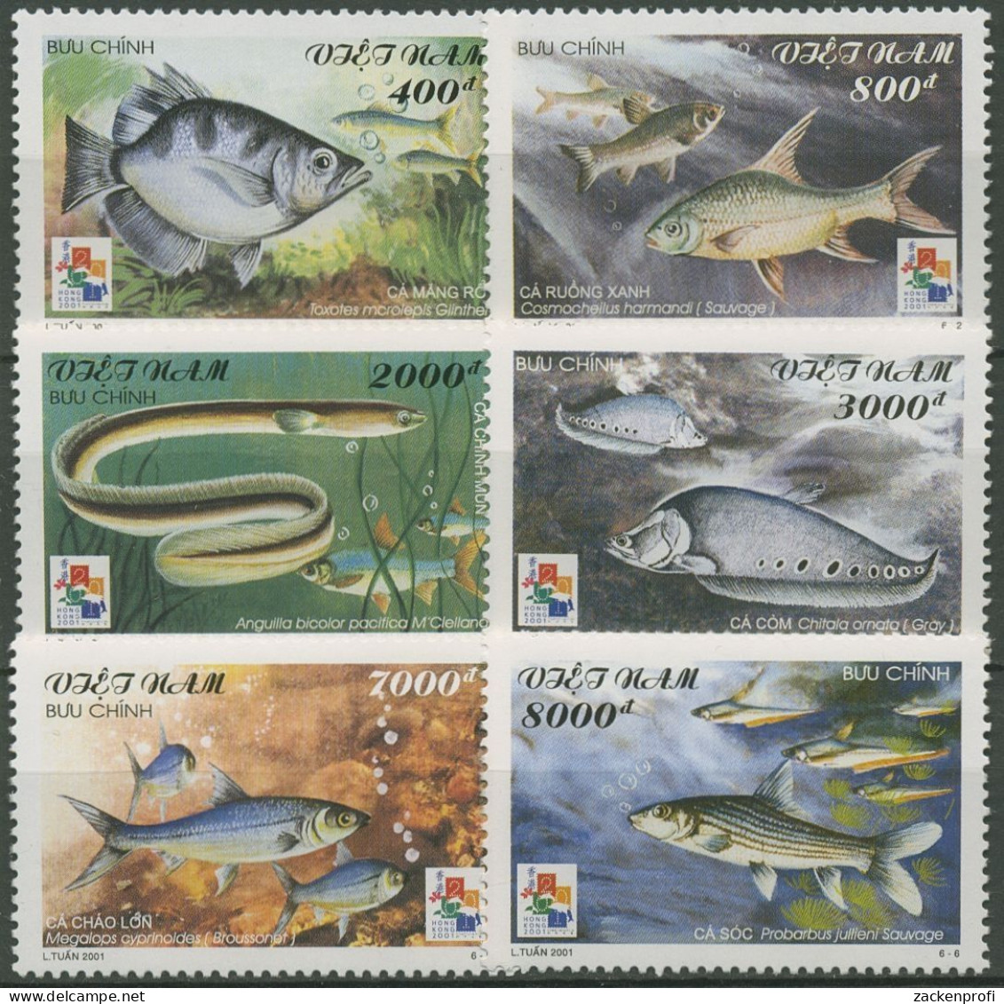 Vietnam 2001 HONG KONG '01: Süßwasserfische 3121/26 Postfrisch - Vietnam