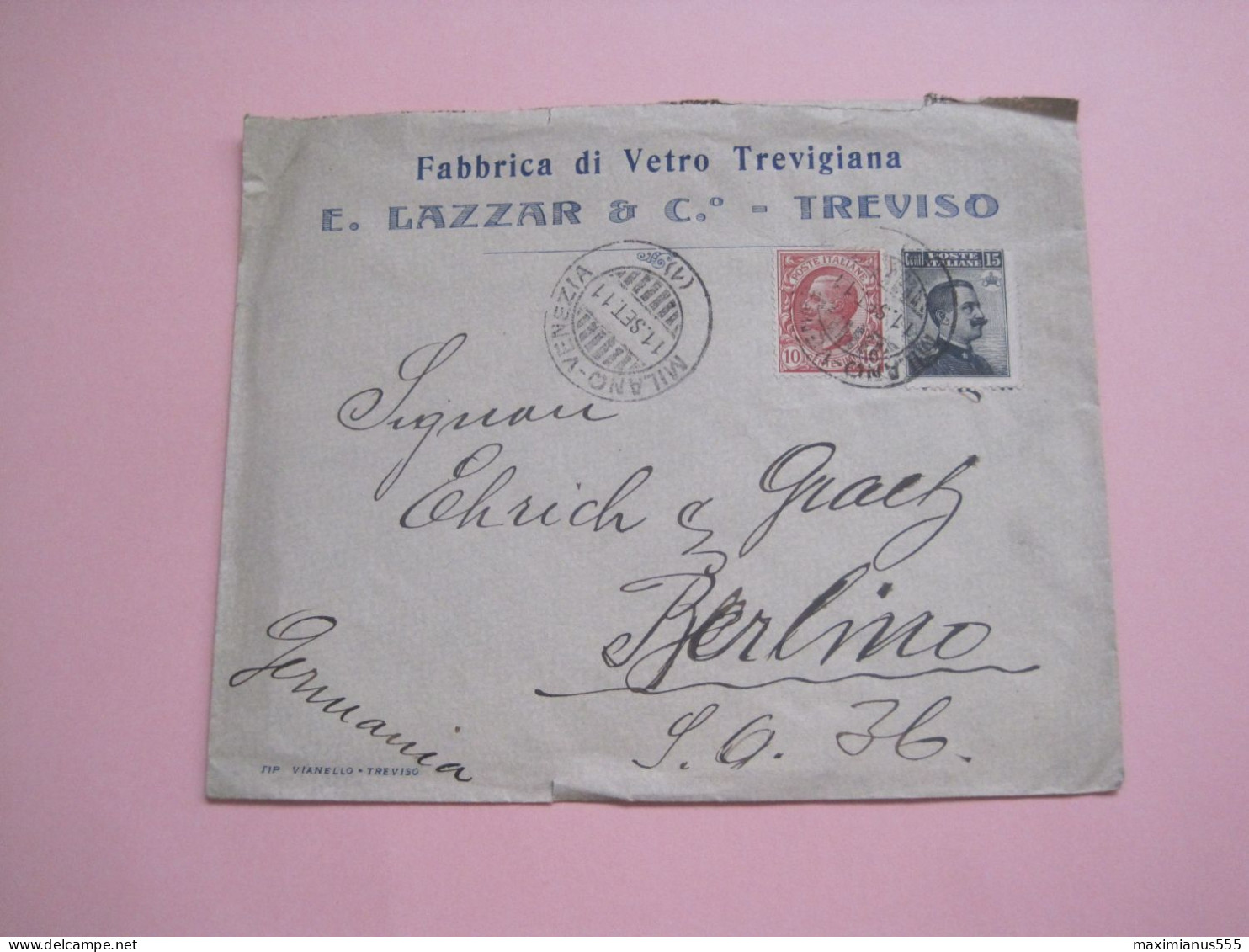 Italy Letter  To Germany 1911 - Posta Aerea