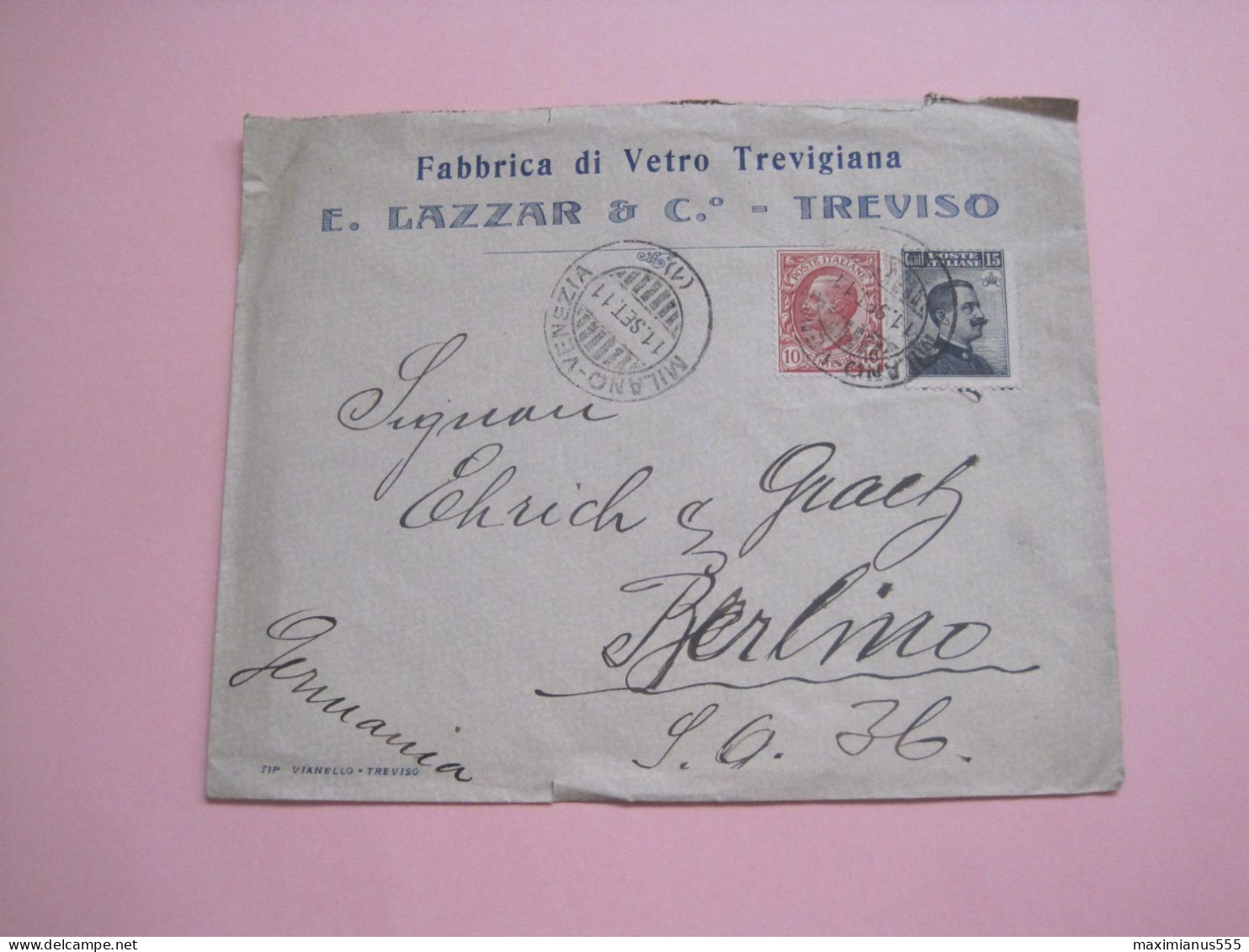 Italy Letter  To Germany 1911 - Correo Aéreo