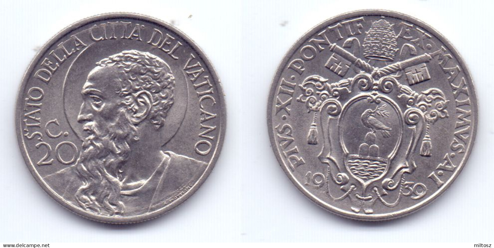 Vatican 20 Centesimi 1939 - Vatikan