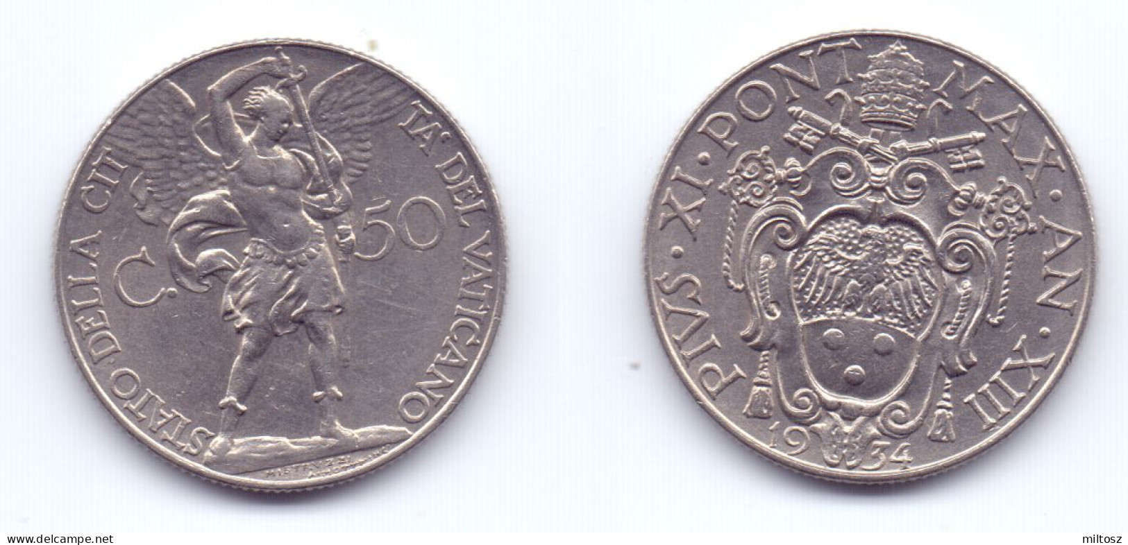 Vatican 50 Centesimi 1934 - Vaticano