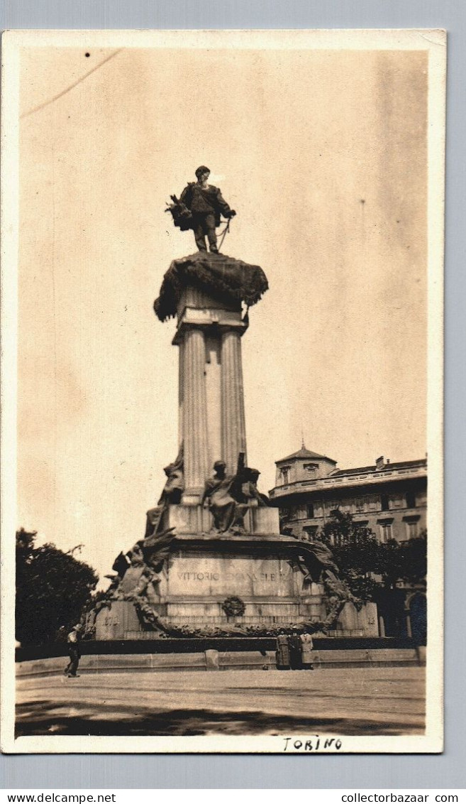 Torino Vittorio Emanuelle 1923 Real Photo Postcard Taken By A Turist With Description On Reverse - Places & Squares