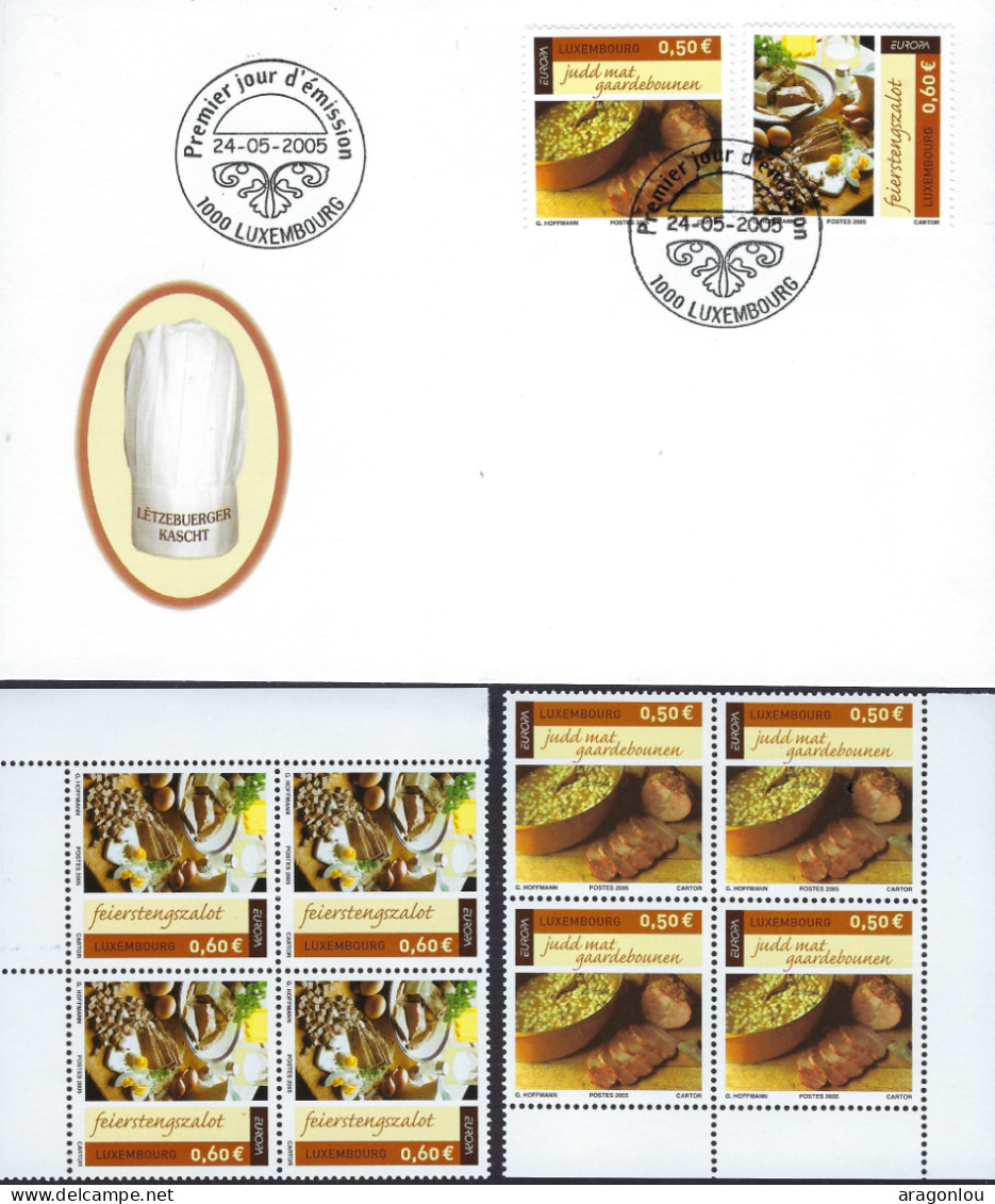 Luxembourg - Luxemburg -  FDC  2005   2 X  Blocs à 4   MNH**  Letzebuerger Kascht - FDC