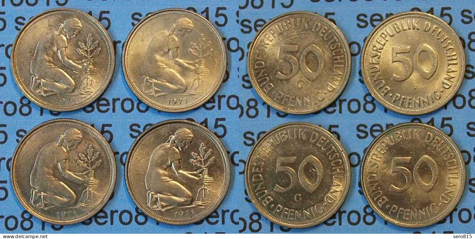 50 Pfennig Complete Set Year 1971 All Mintmarks (D,F,G,J) Jäger Nr. 424   (417 - Autres – Europe