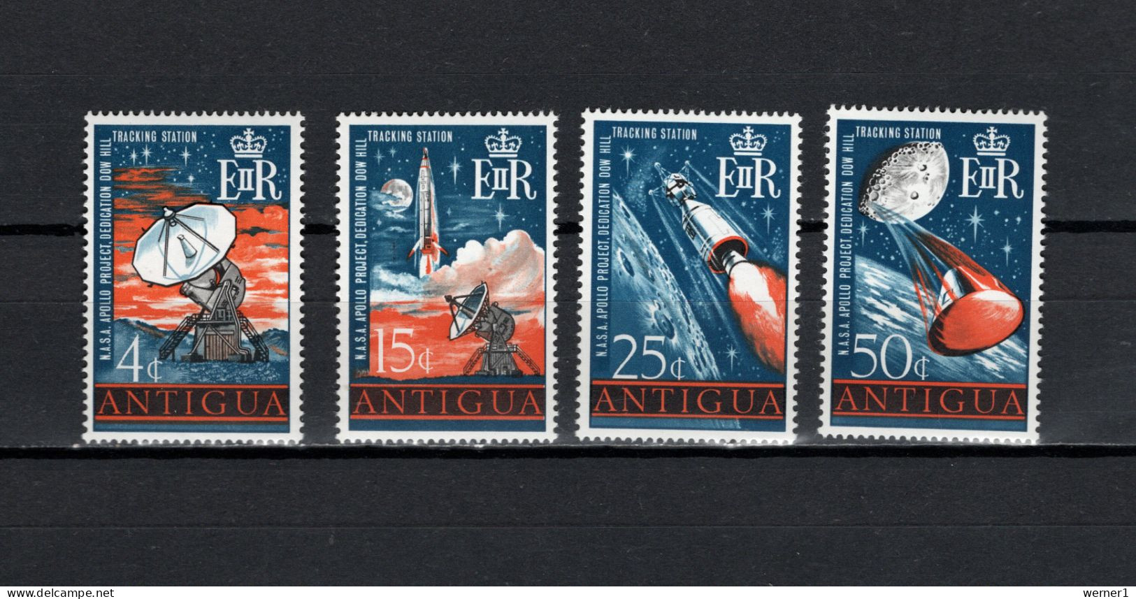 Antigua 1968 Space, Apollo Control Station Set Of 4 MNH - Noord-Amerika