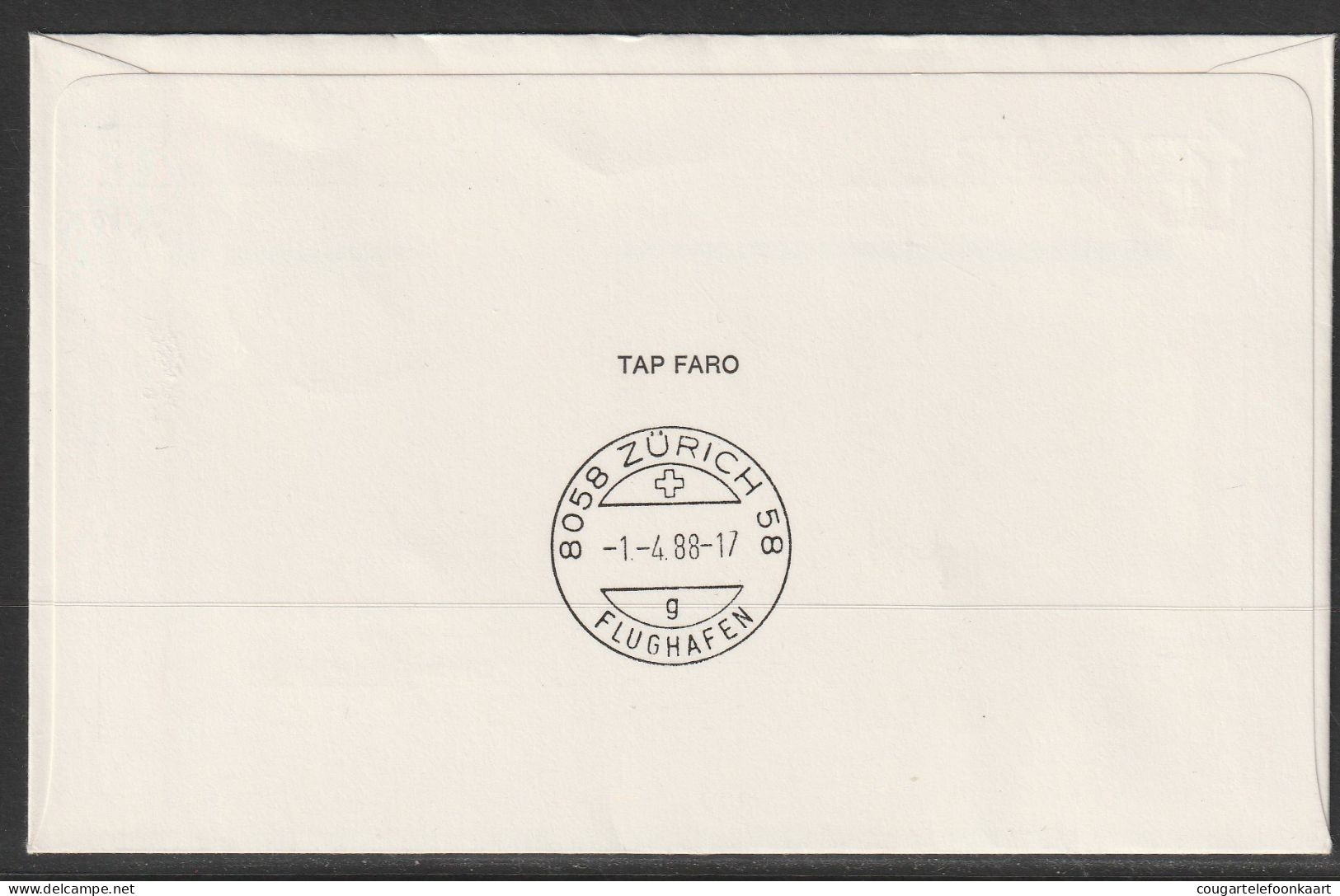 1988, TAP, Erstflug, Faro Portugal - Zürich - Lettres & Documents