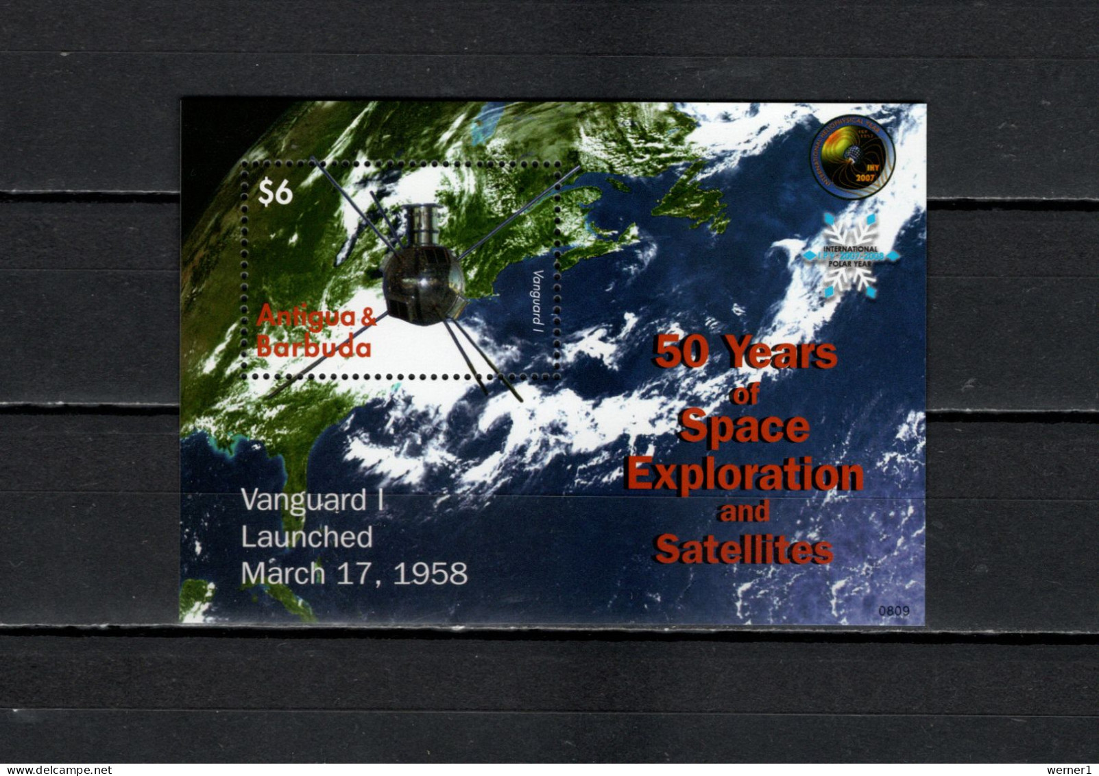 Antigua 2008 Space Research 50th Anniversary S/s MNH - América Del Norte