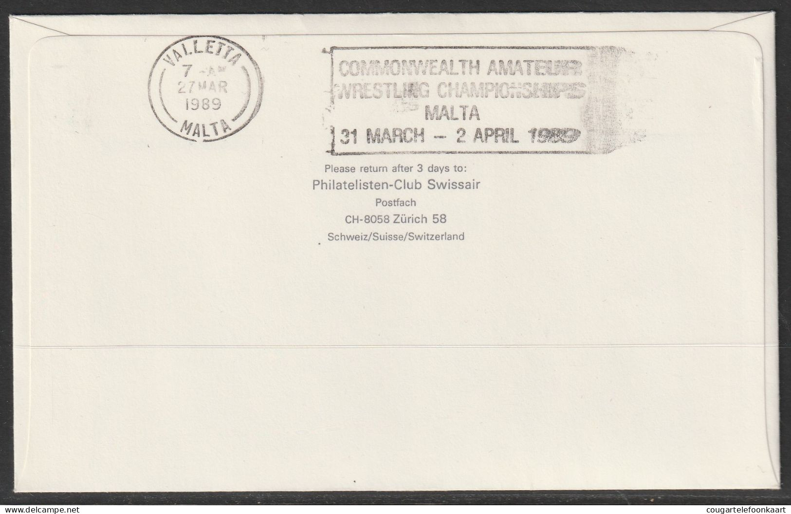 1989, Air Malta, Erstflug, Genf - Valetta Malta - First Flight Covers