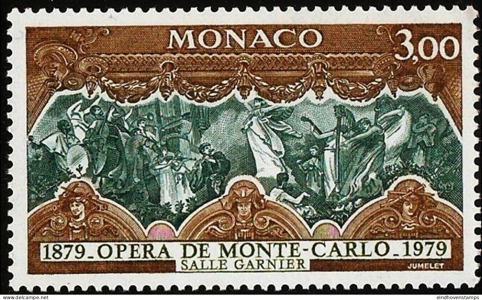 Monaco 1979 Painnting By Gustav Boulanger - Ceiling Painting Opera Of Monaco - 1 Value MNH Music - Muziek