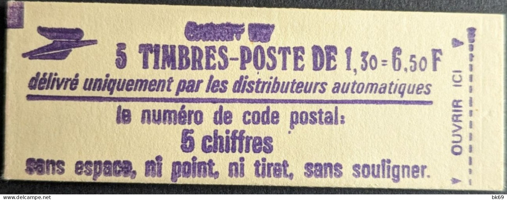 2059 C1 Conf. - Texte Empaté : 'carnet De', Illisible Numéroté Carnet Fermé Sabine 1.30F Rouge - Modern : 1959-...