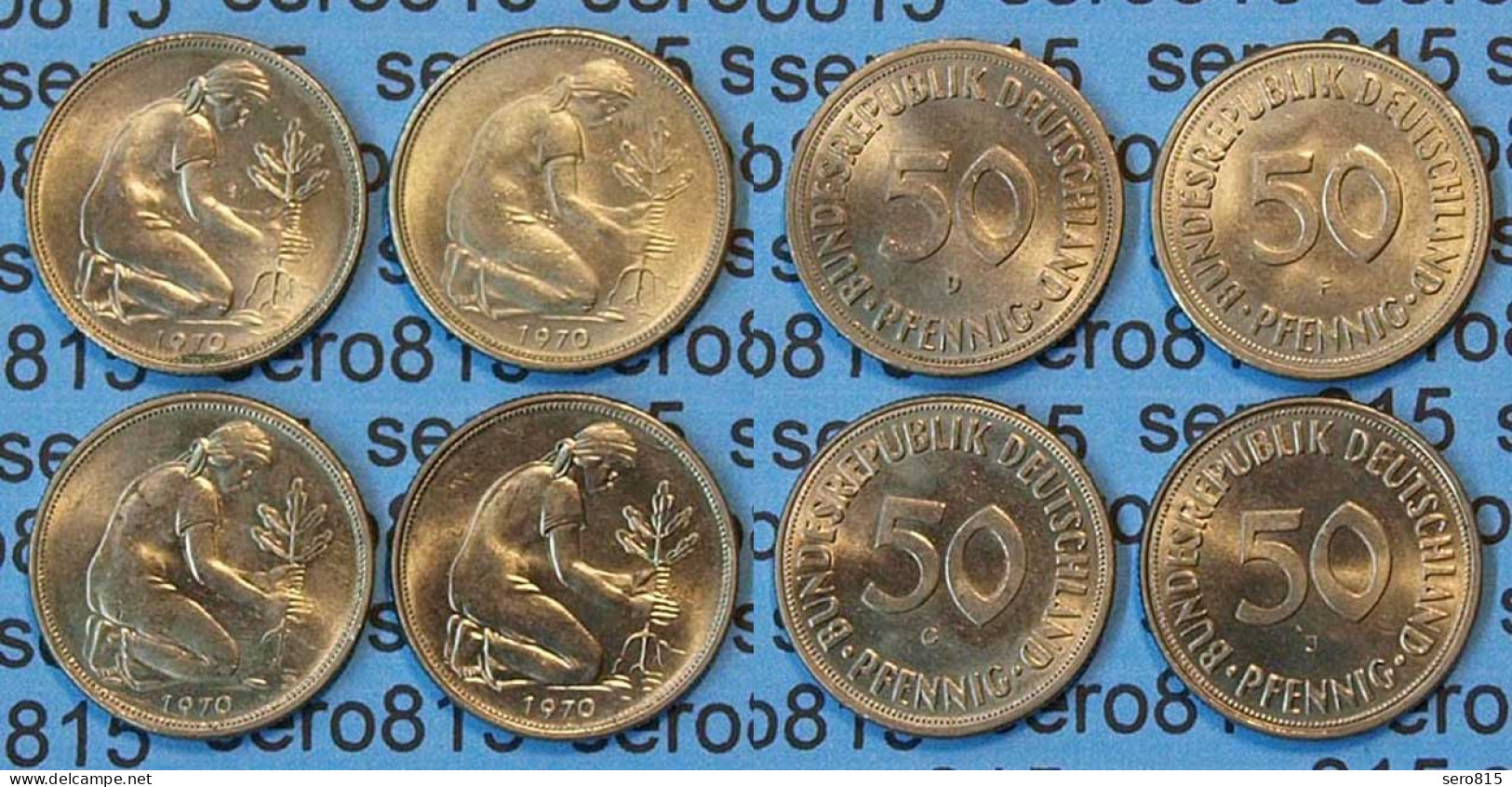 50 Pfennig Complete Set Year 1970 All Mintmarks (D,F,G,J) Jäger Nr. 424   (416 - Autres – Europe