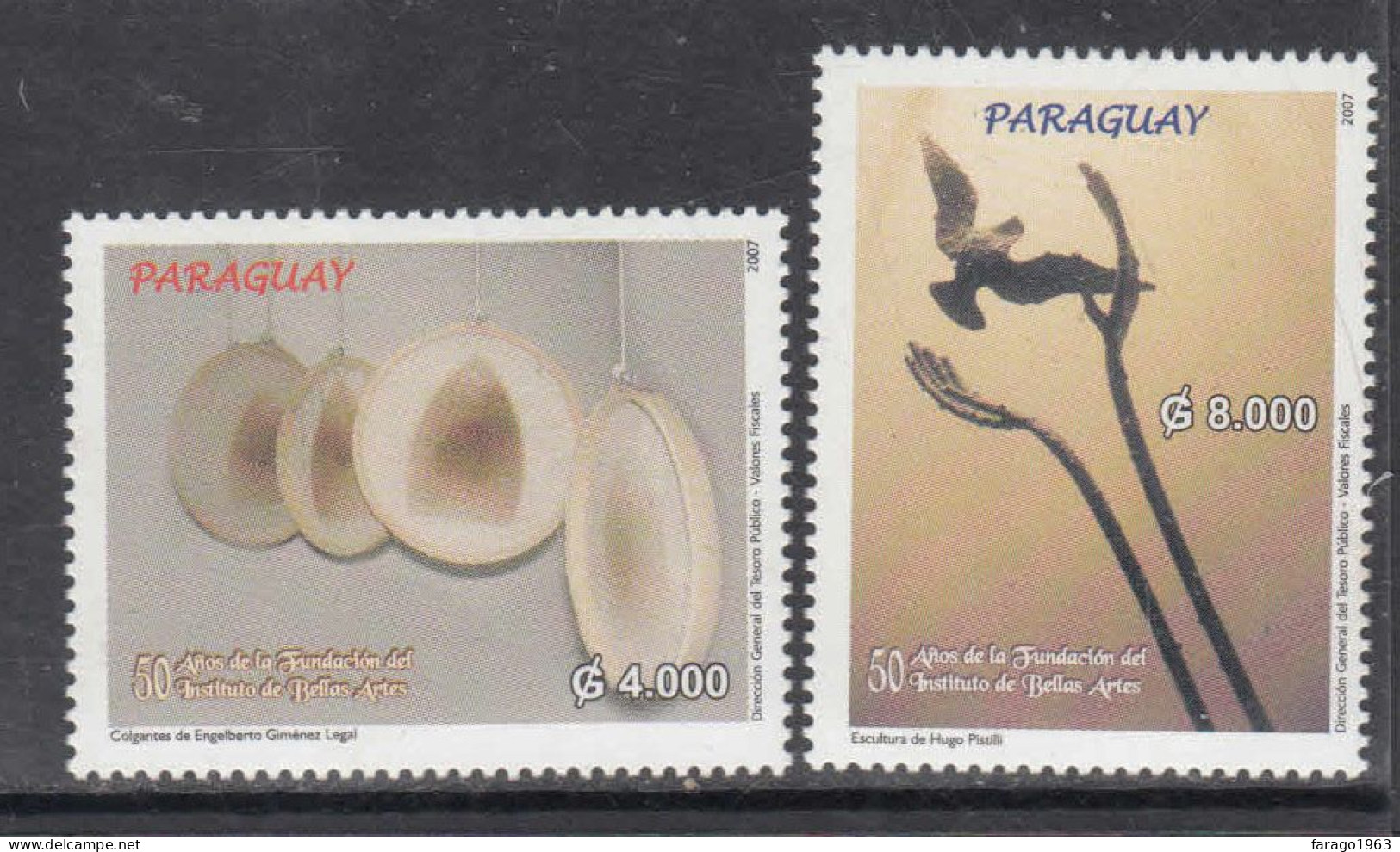 2007 Paraguay Institute Of Fine Arts  Complete Set Of 2  MNH - Paraguay