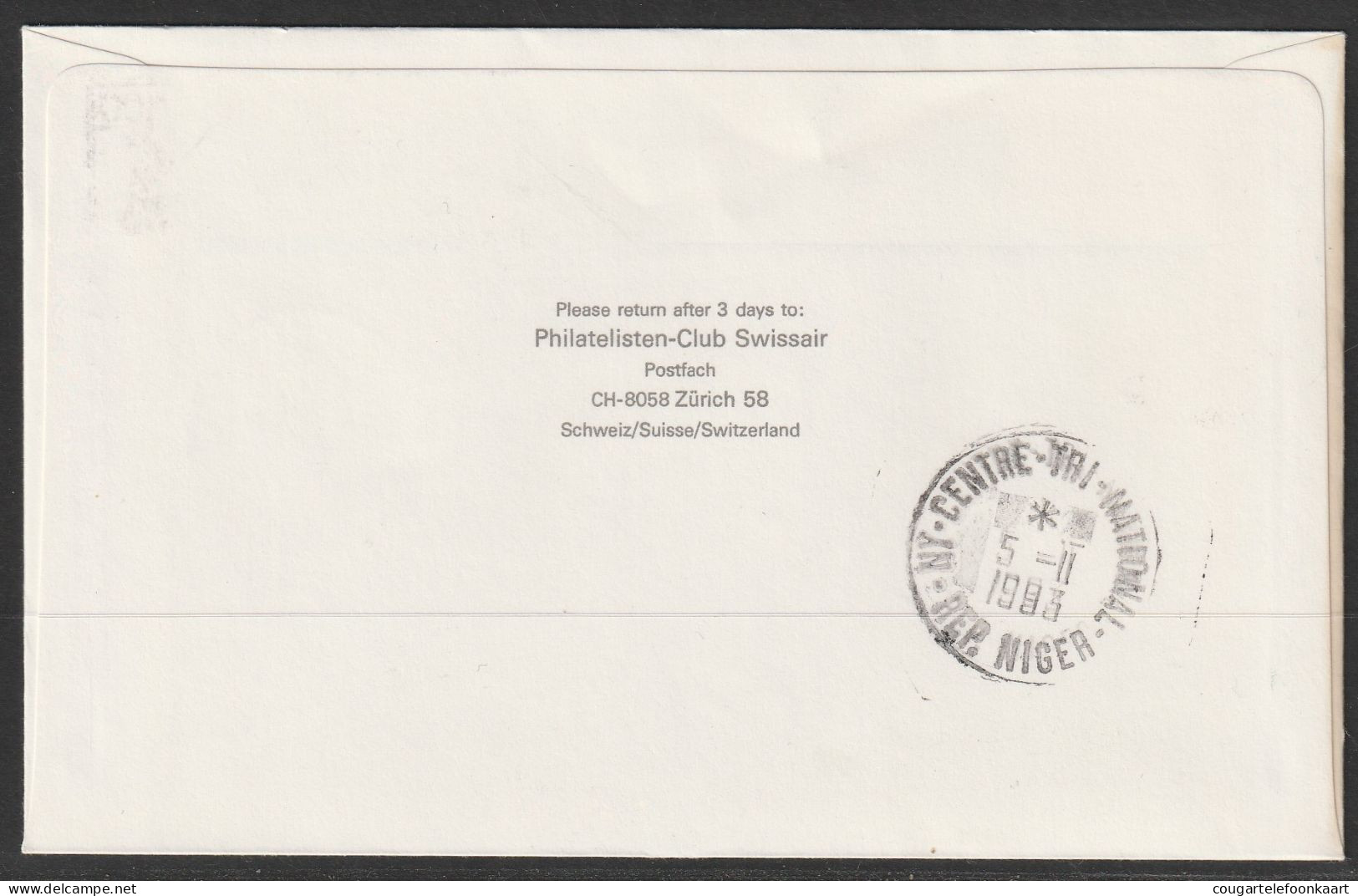 1993, Air Afrique, Erstflug, Liechtenstein - Niamey Niger - Air Post