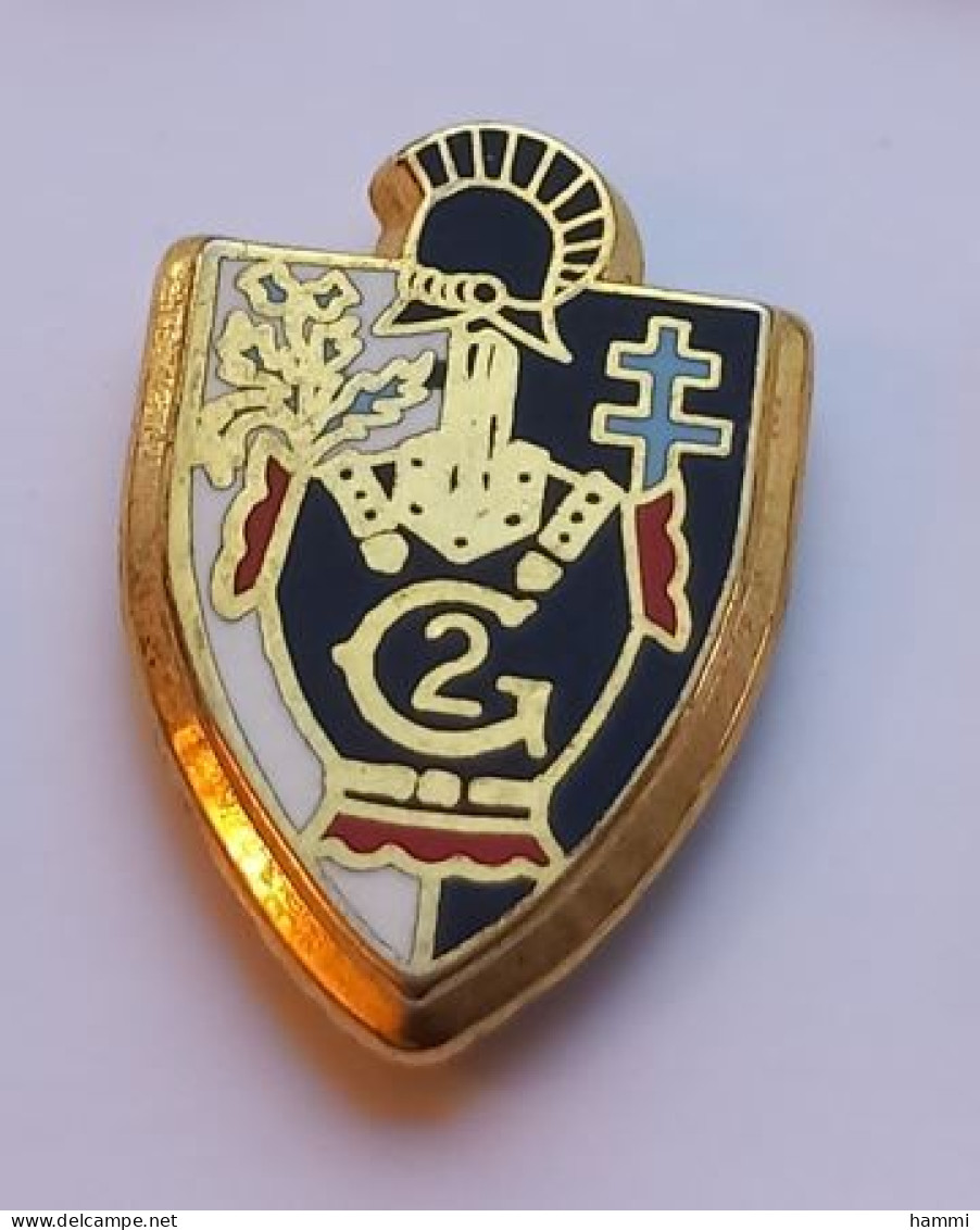 M48 Pin's Armée Militaire 2e Régiment Génie Artillerie Croix Lorraine Signé Ballard Achat Immédiat - Armee