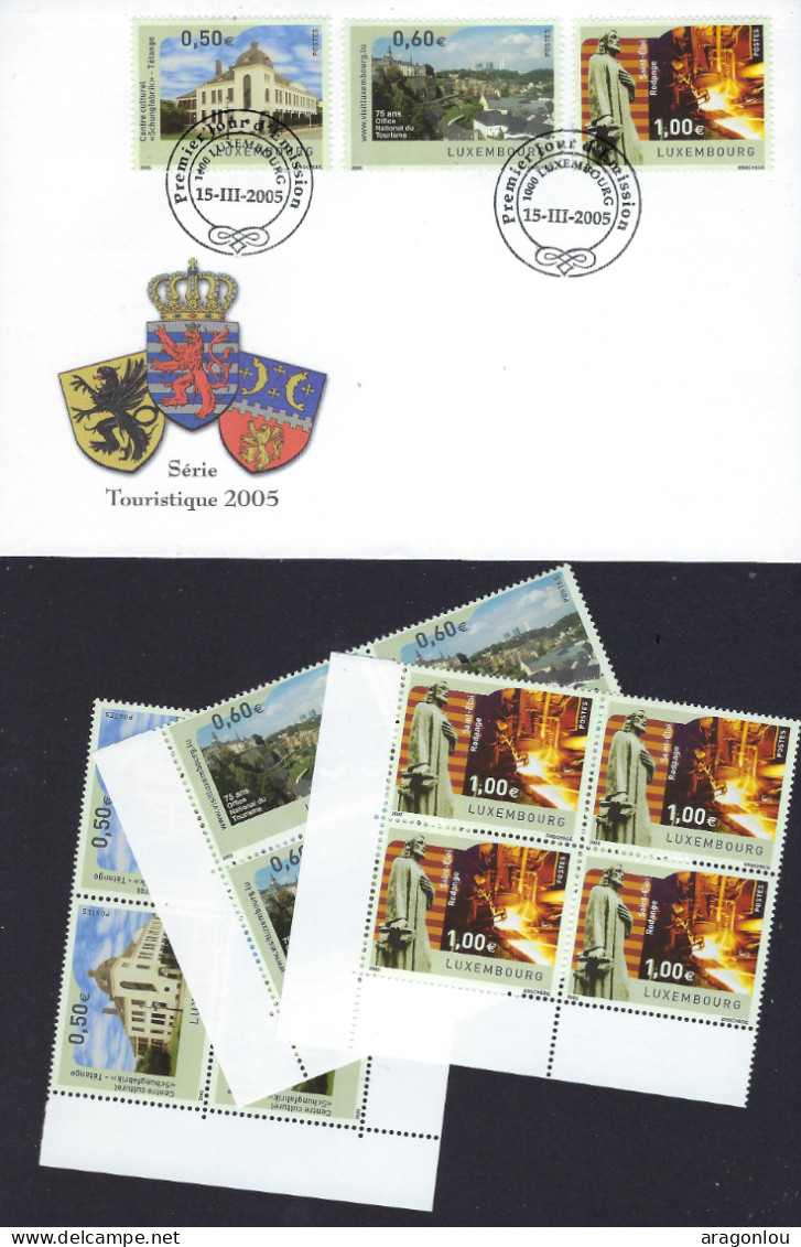 Luxembourg - Luxemburg -  FDC  2005   3  Bloc  à 4   MNH**   Série Commémorative - FDC