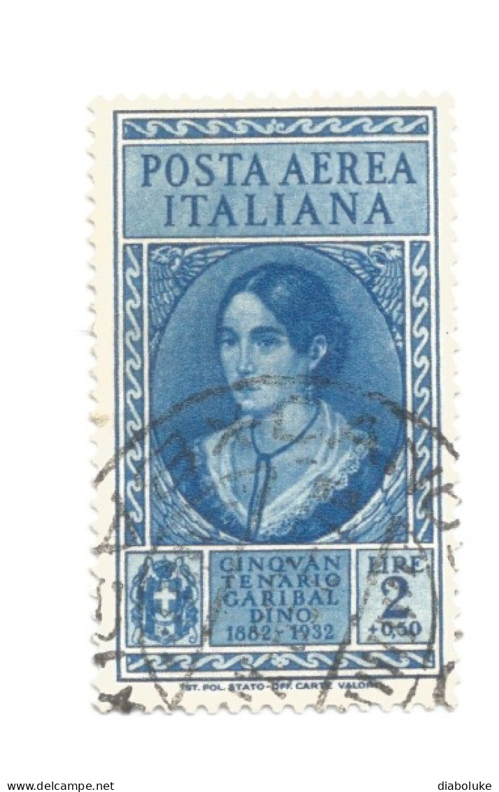 (REGNO D'ITALIA) 1932, MORTE GIUSEPPE GARIBALDI, POSTA AEREA - Serie Di 5 Francobolli Usati, Annulli Da Verificare - Correo Aéreo