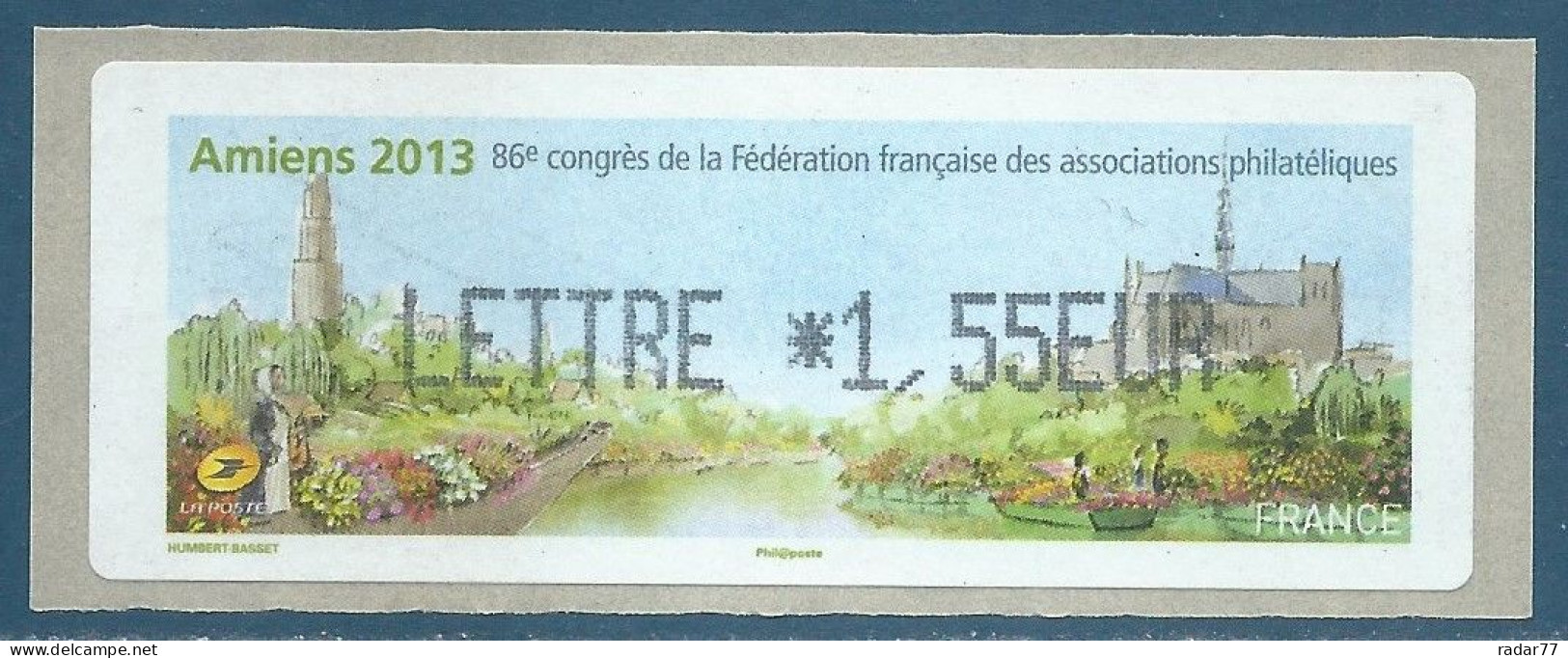 LISA (ATM) LETTRE *1,55 EUR Sur Papier 86ème Congrès FFAP - Amiens 2013 - 2010-... Vignettes Illustrées
