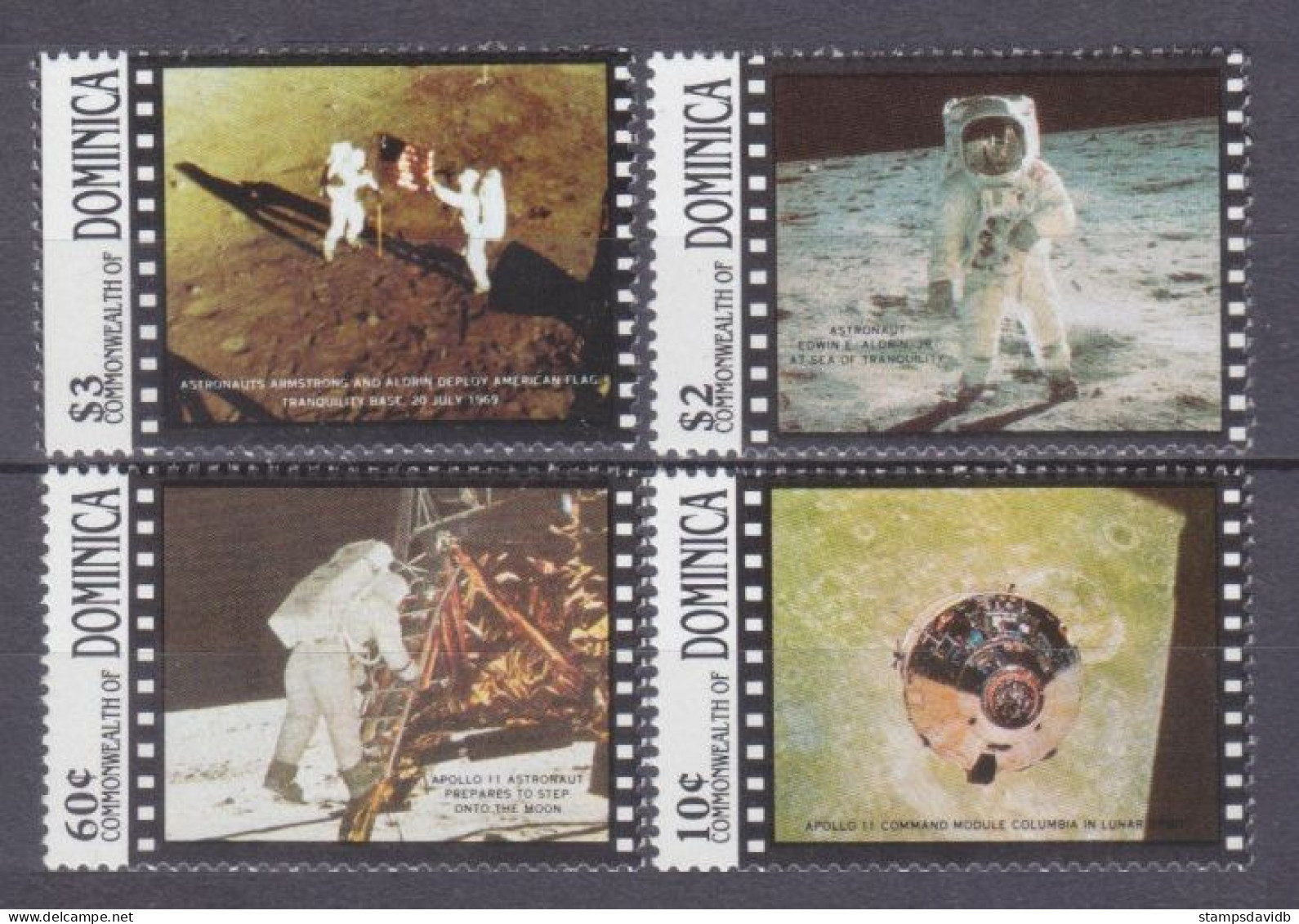 1989 Dominica 1233-1236 20 Years Of Apollo 11 Moon Landing 7,50 € - Amérique Du Sud