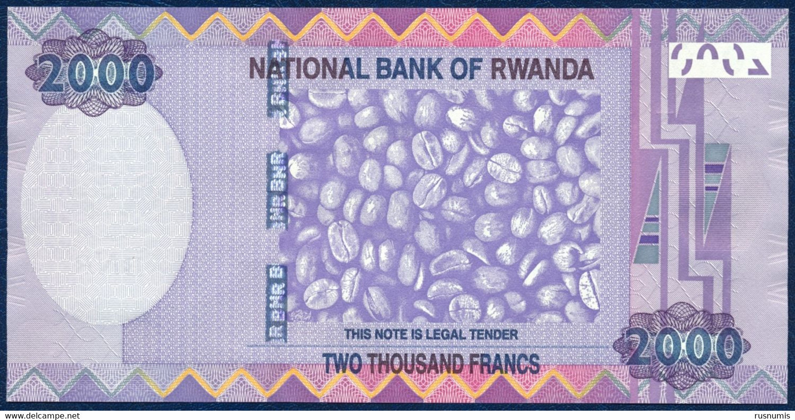 RWANDA 2000 FRANCS P-40 SATELLITE ANTENNA - COFFEE BEANS 2014 UNC - Ruanda