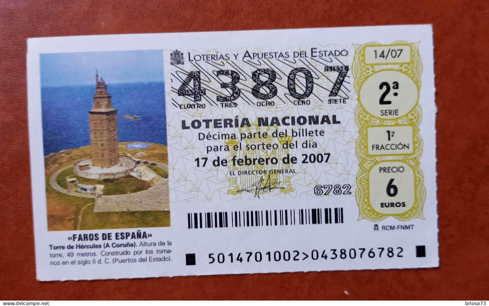 Loterie Nationale Espagne.  Phares D'Espagne - Billets De Loterie