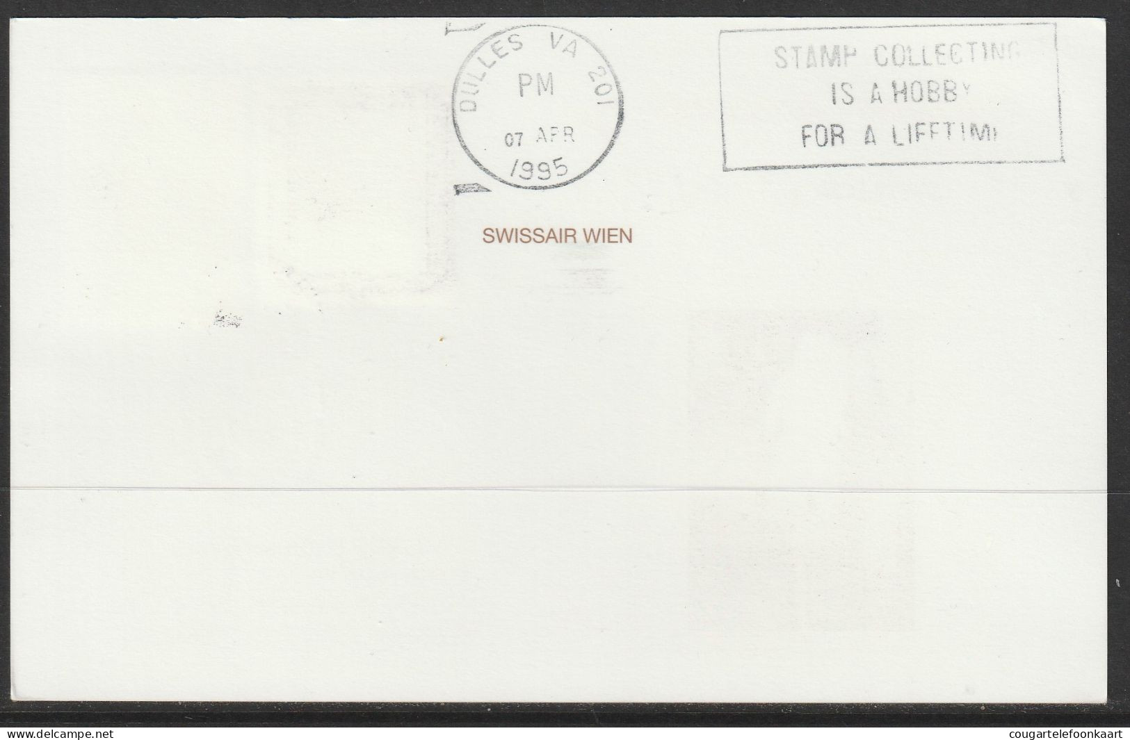 1995, AUA + Swissair + Delta Air, Erstflug, Wien UN - Washington - Cartas & Documentos