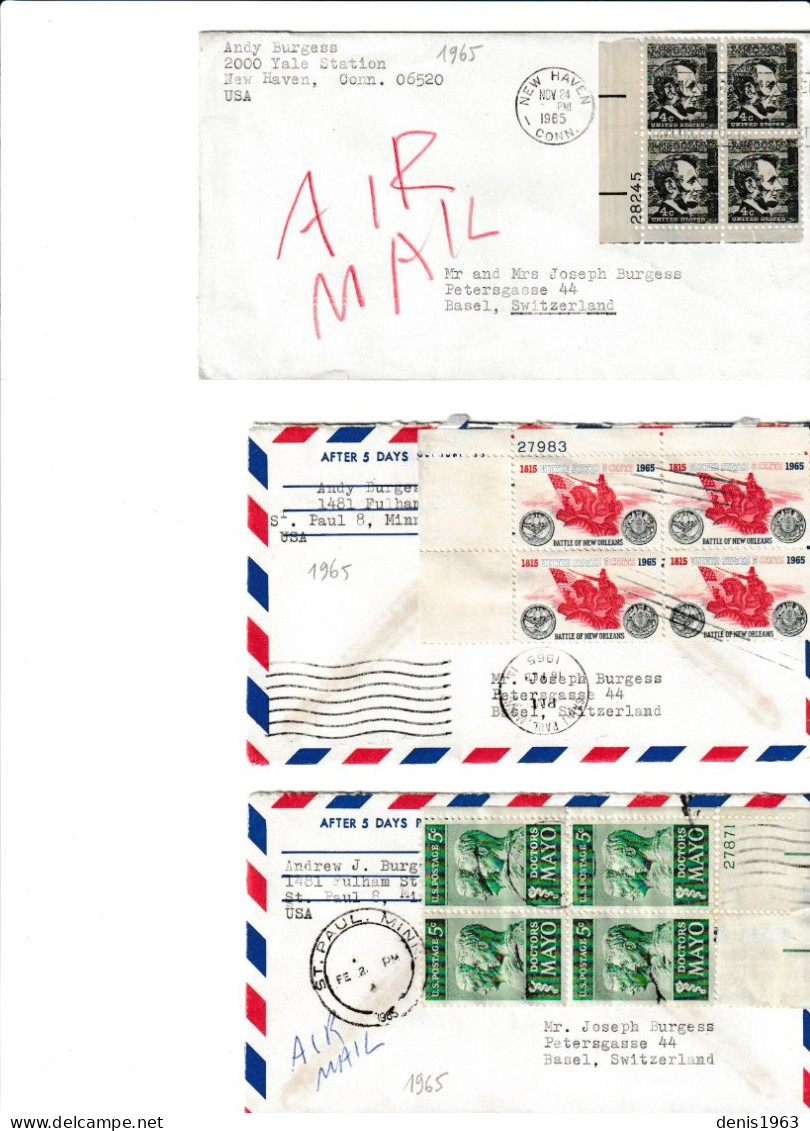 envelloppe avec timbres USA