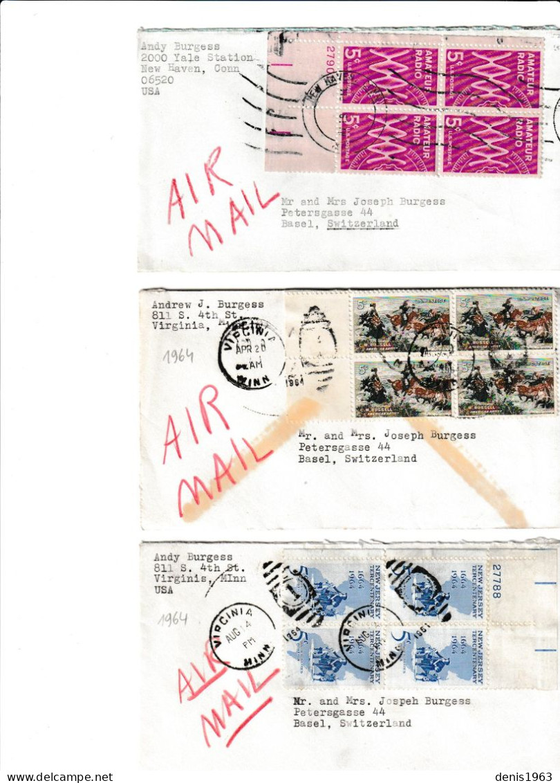 envelloppe avec timbres USA