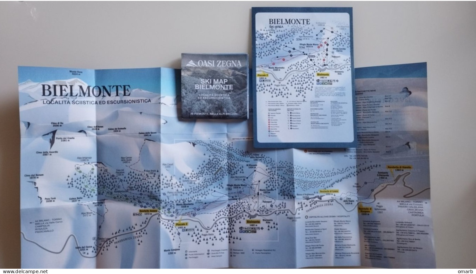 Alt1243 Bielmonte Biella Ski Area Map Mappa Piste Sci Impianti Risalita Slopes Skilift Cablecar Charlift Funivia - Sport Invernali