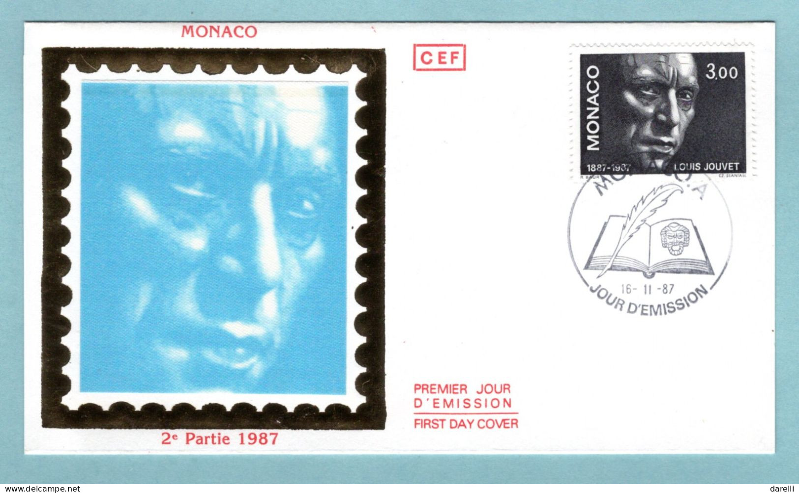 FDC Monaco 1987 - Louis Jouvet - YT 1603 - FDC