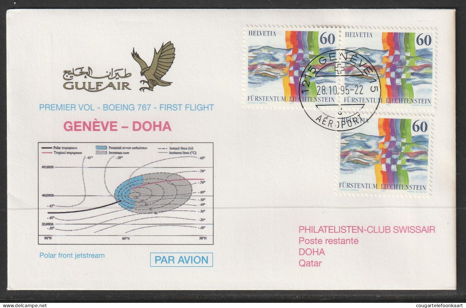 1995, Gulf Air, Erstflug, Genf - Doha Qatar - Primi Voli