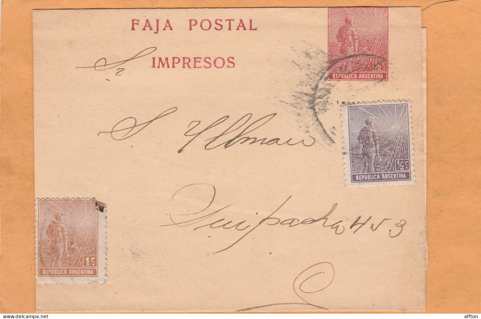 Argentina Old Wrapper Mailed - Storia Postale