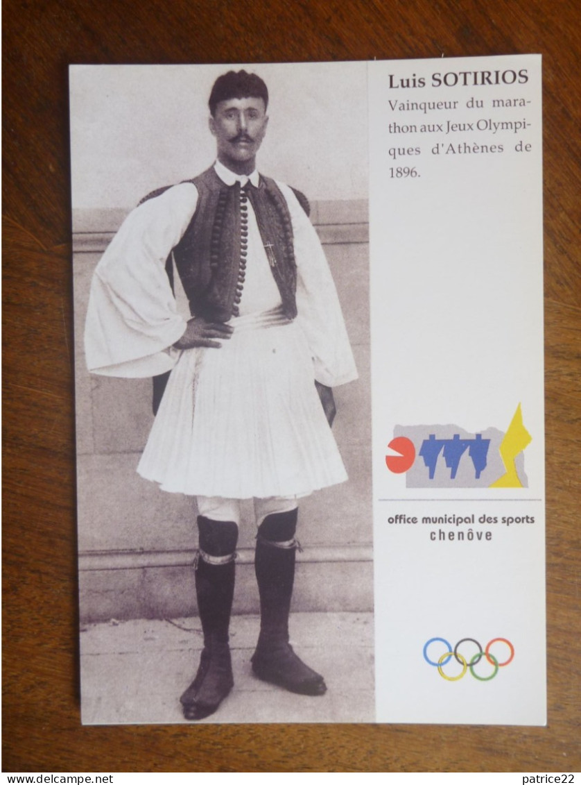 CPSM CHENOVE - LUIS SOTIRIOS VAINQUEUR DU MARATHON AUX JEUX OLYMPIQUES D'ATHENES DE 1896 COURSE A PIED - Atletiek