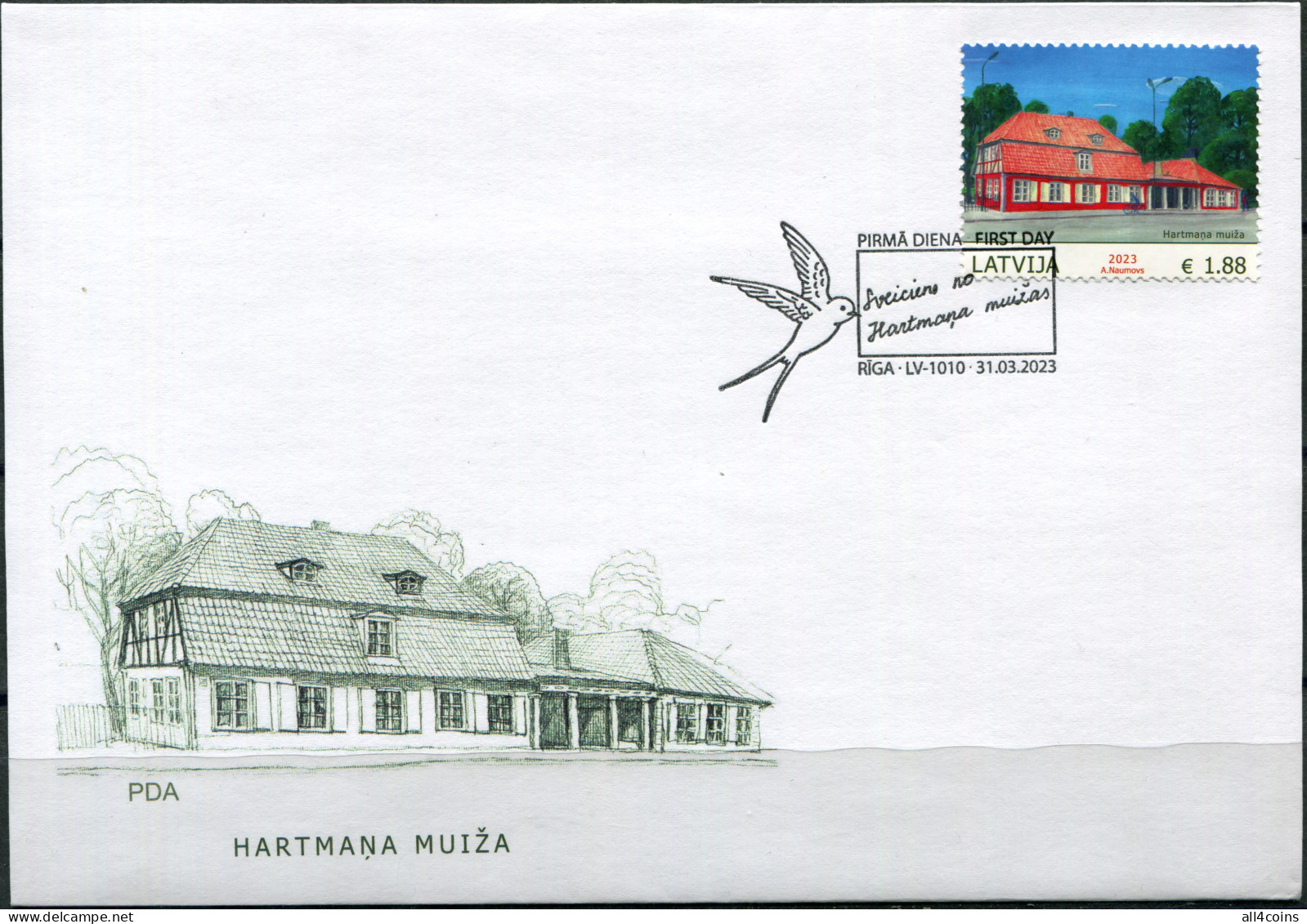 Latvia 2023. Manor Houses Of Latvia. Hartmann Manor, Riga (Mint) First Day Cover - Lettonia