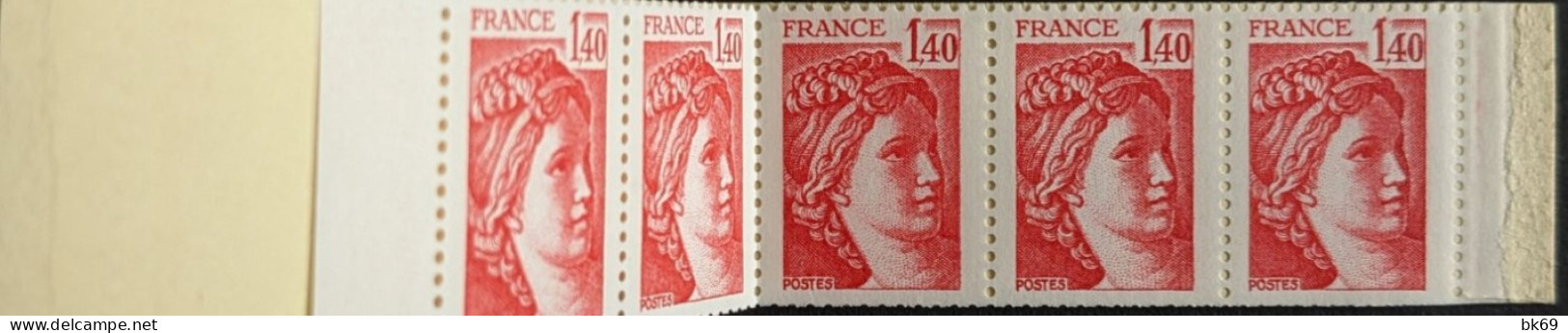 2102 C1a Conf. - Carnet Sabine 1.40F Rouge - Modern : 1959-...