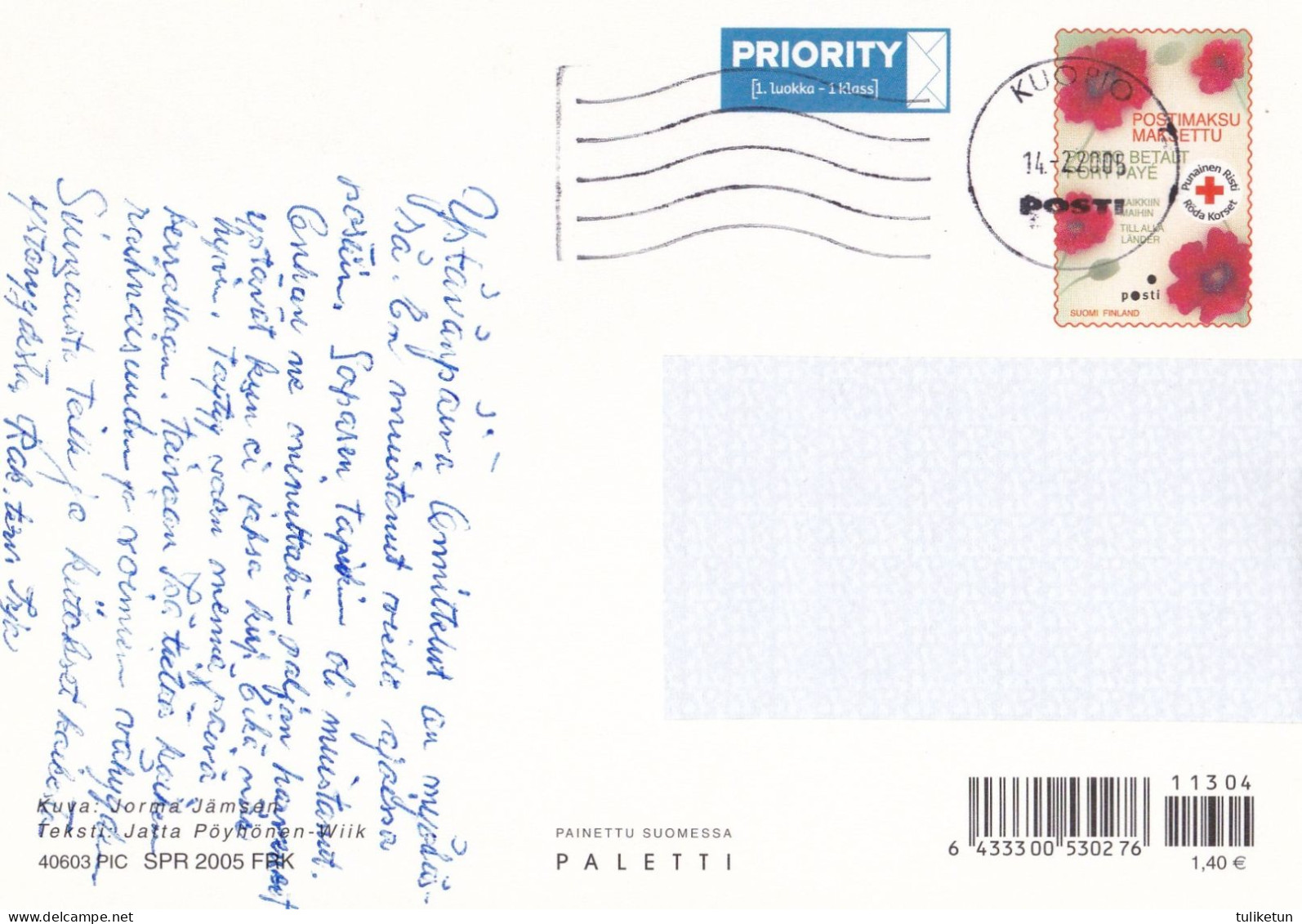 Postal Stationery - Cats - Kittens - Flowers - Roses - Red Cross 2005 - Suomi Finland - Postage Payed - Entiers Postaux