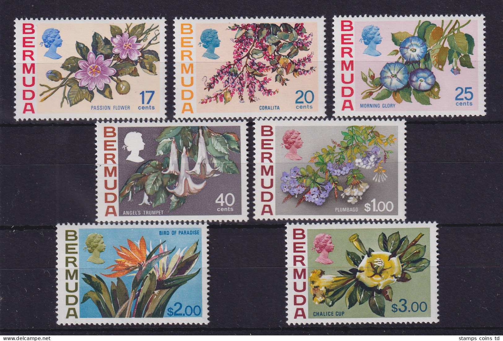 Bermuda 1975 Einheimische Blumen Mi.-Nr. 311-317 Postfrisch ** - Bermudes