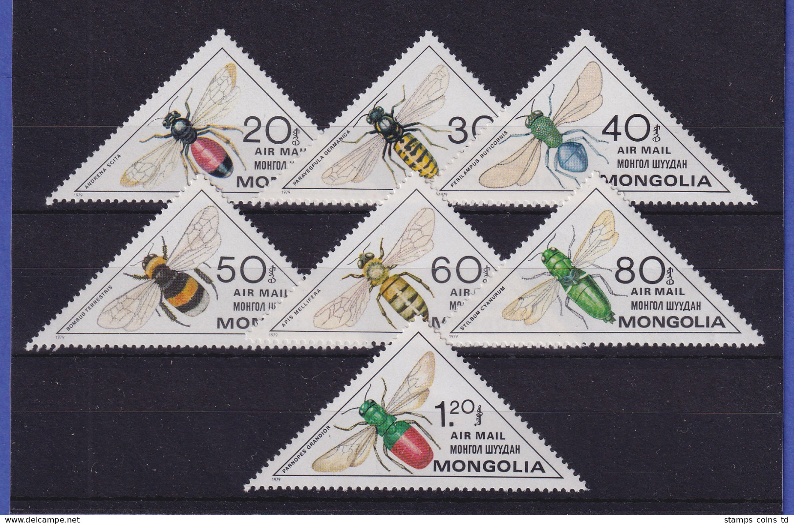Mongolei 1980 Bienen Und Wespen Mi.-Nr. 1279-1285 Postfrisch ** - Mongolie