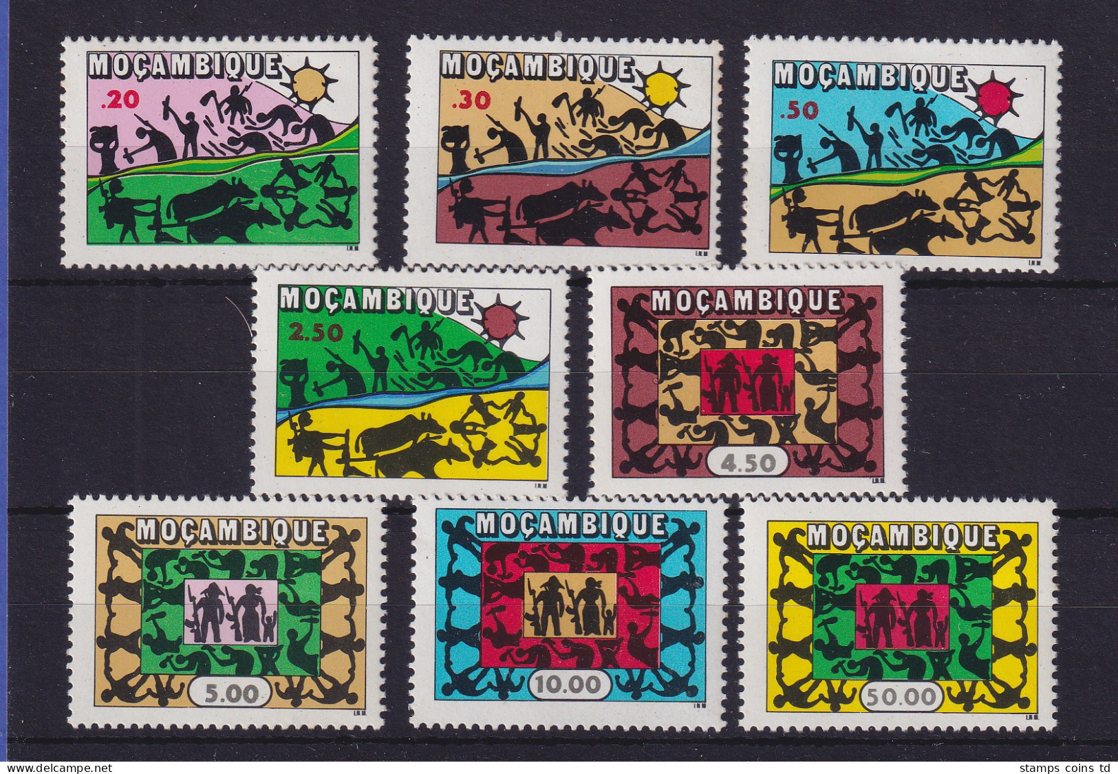 Mocambique 1975 Einheit - Arbeit - Wachsamkeit Mi.-Nr. 594-601 A Postfrisch ** - Mozambique