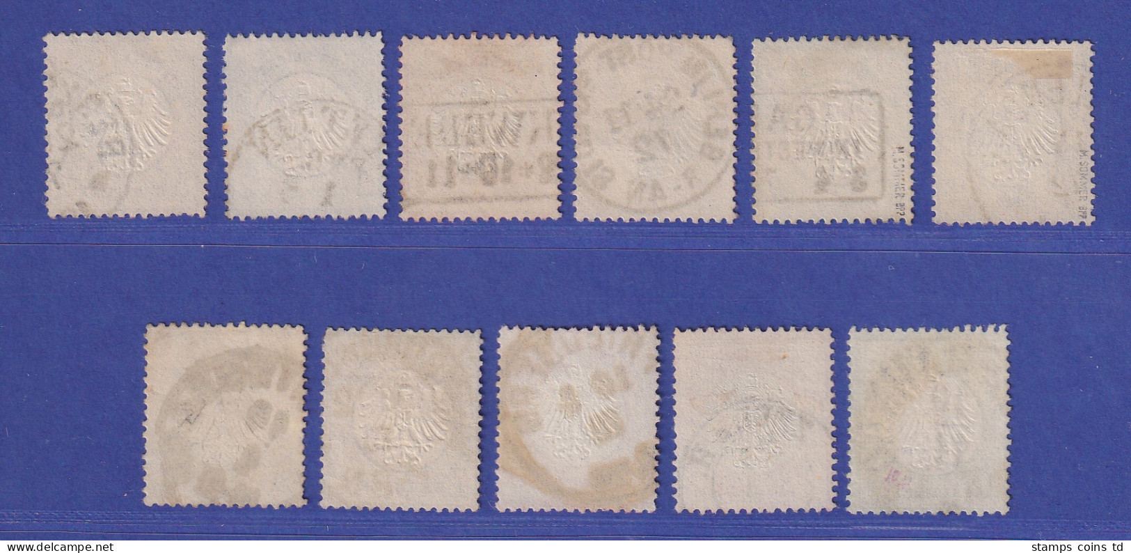 Dt. Reich 1872 Kleiner Brustschild Mi-Nr. 1-11 Satz Komplett Gestempelt - Unused Stamps