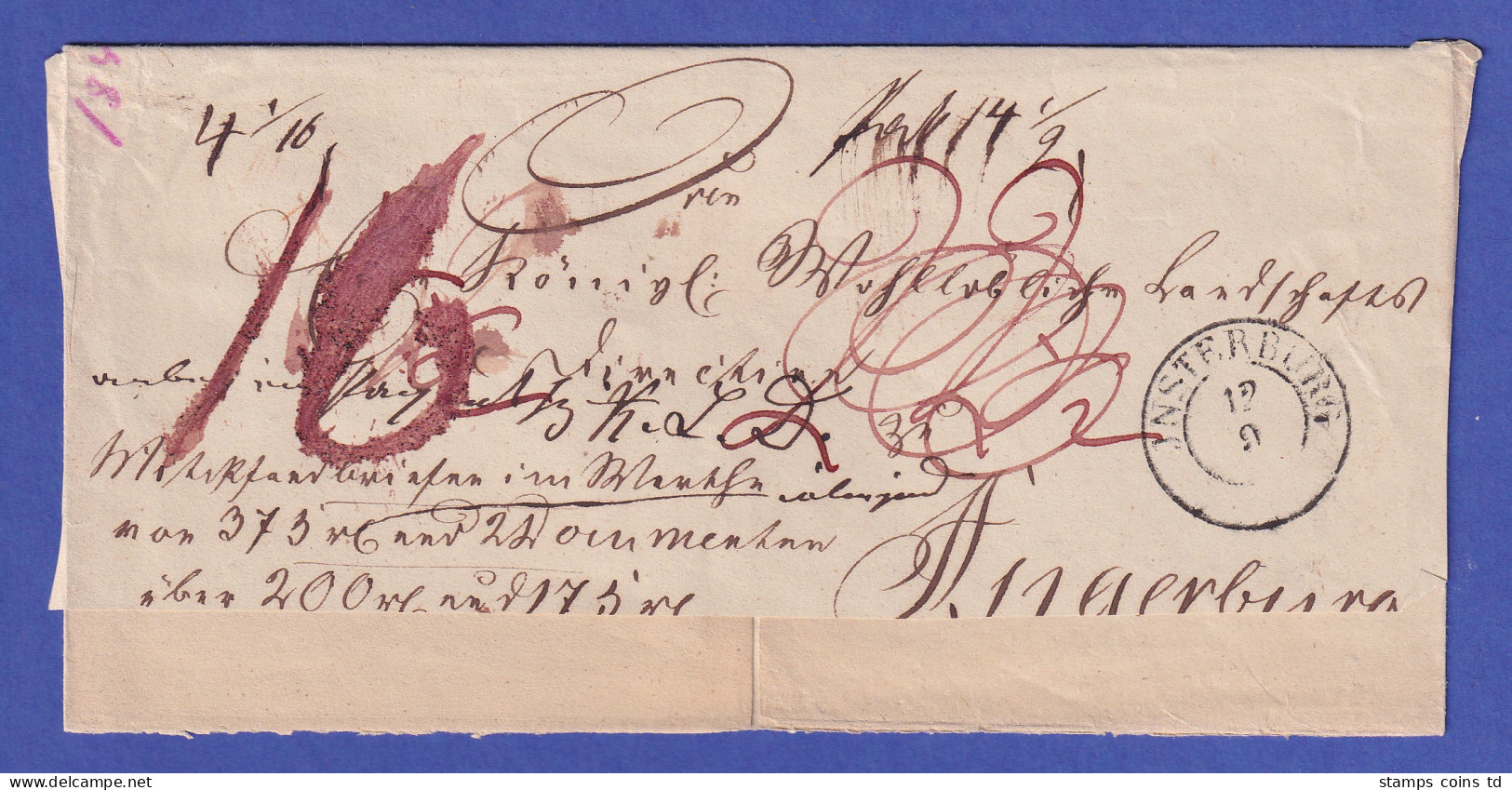 Ostpreußen Vorphila-Brief Mit Zweikreisstempel INSTERBURG Ca. 1845 - Otros & Sin Clasificación