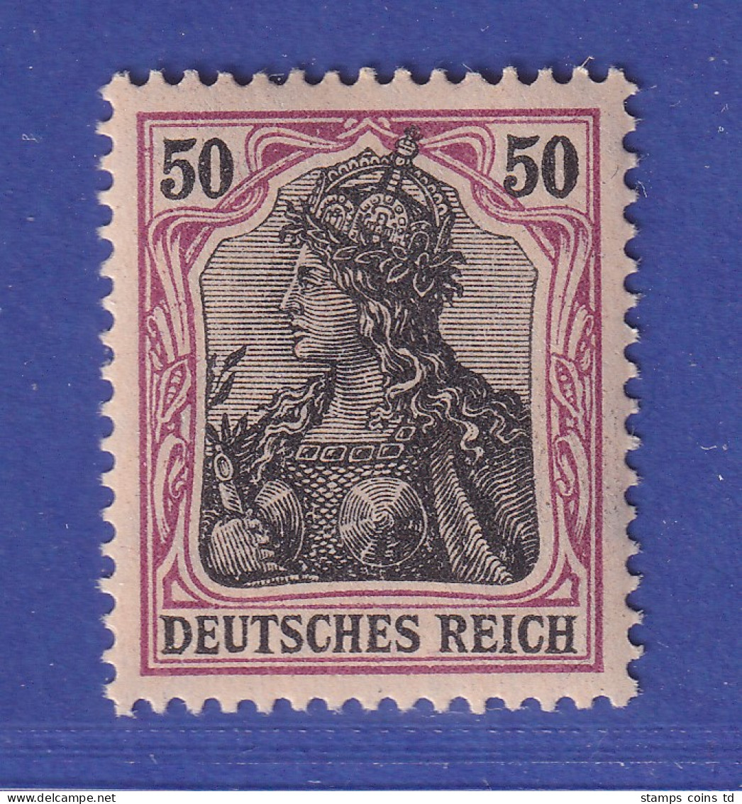 Dt. Reich 1915 Germania (Kriegsdruck) 50 Pfg. Mi.-Nr. 91 II Y ** Gepr. ZENKER - Ongebruikt