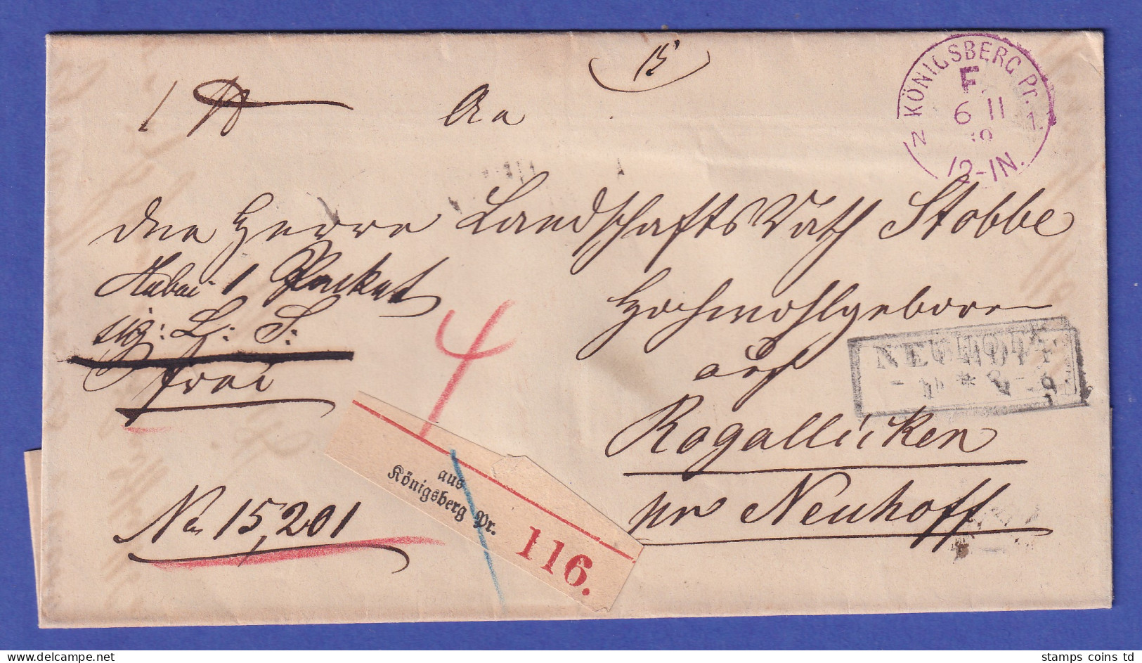 Ostpreußen Paketbegleitbrief Mit Einkreisstempel KÖNIGSBERG 1869 ? - Andere & Zonder Classificatie