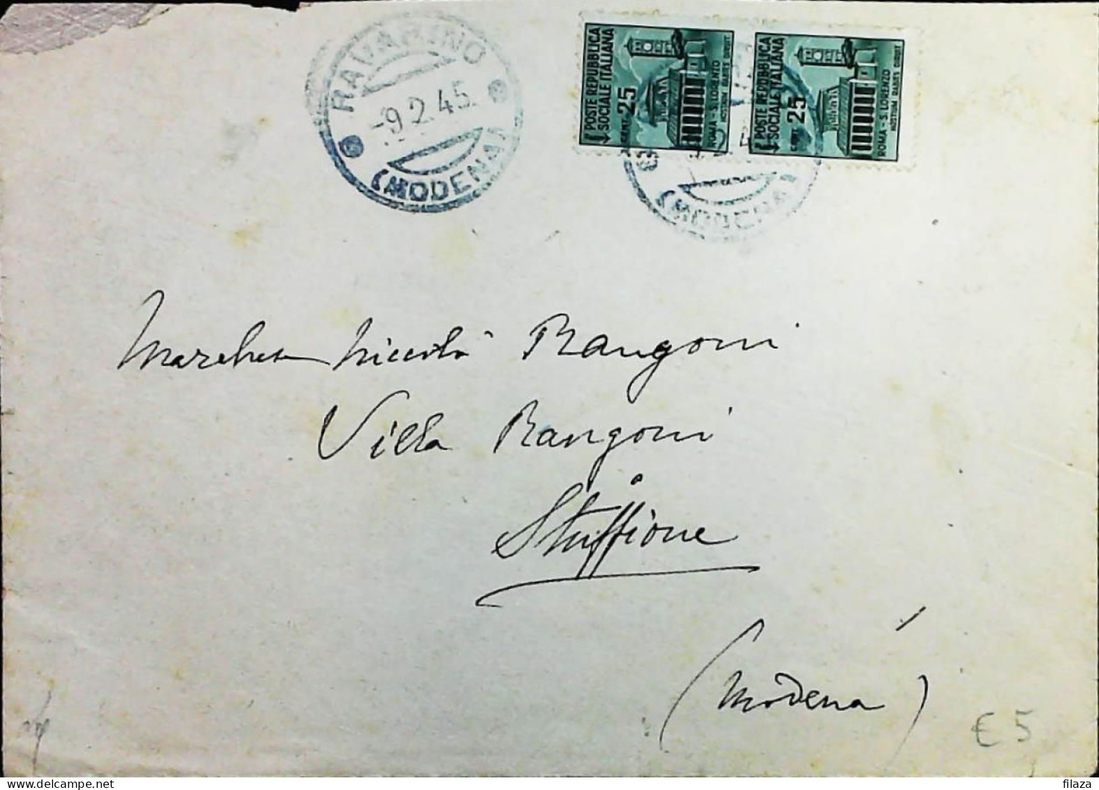 RSI 1943 - 1945 Lettera / Cartolina Da Ravarino (Modena) - S7462 - Marcophilia