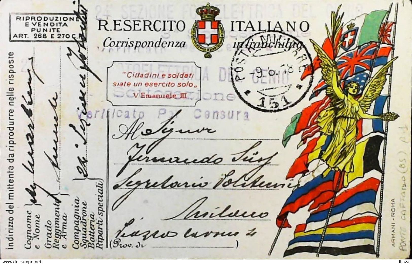 ITALY - WW1 – WWI Posta Militare 1915-1918 – S6573 - Poste Militaire (PM)